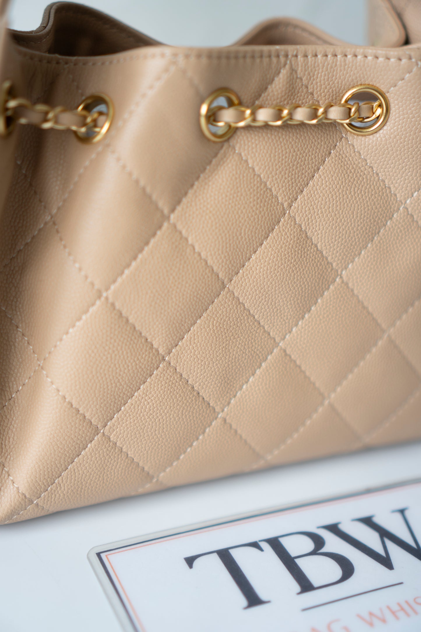 C25 Mini – Dark Beige Caviar Leather with Gold Hardware