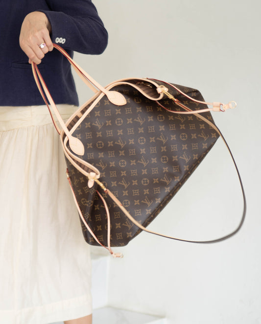 Neverfull Bandoulière Inside Out GM – Monogram Canvas with Natural Leather Trim