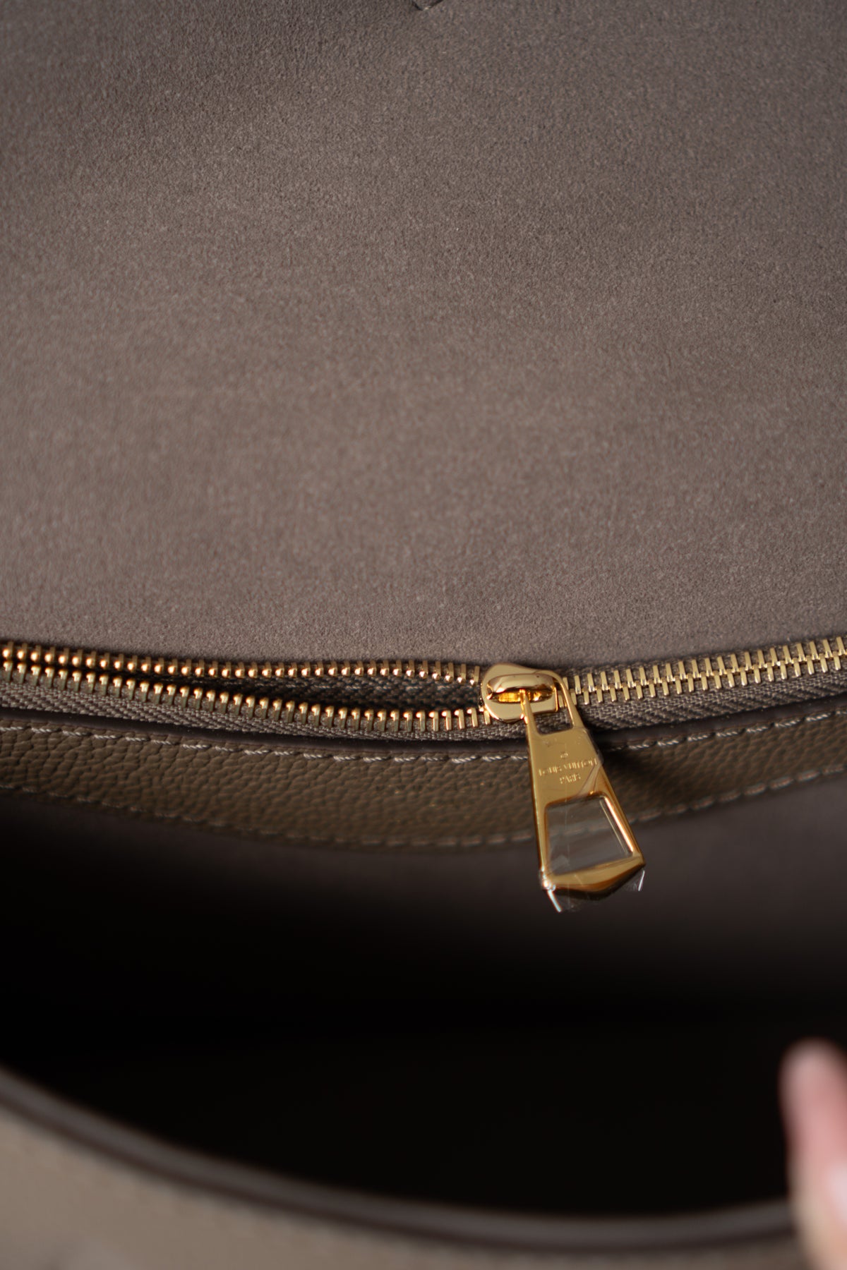 Diane Monogram Empreinte – Tourterelle / Taupe Grained Leather with Gold Hardware