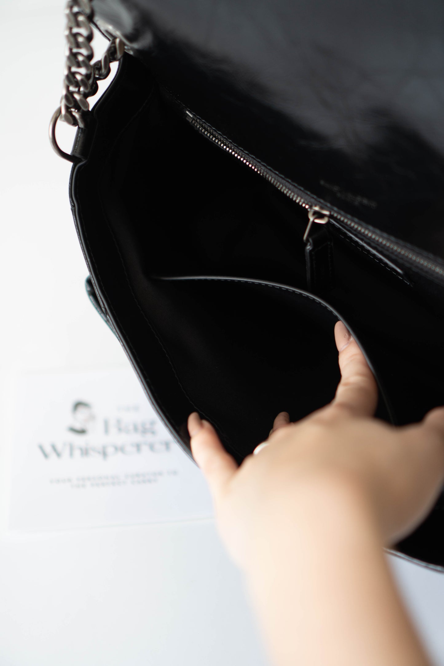 Nikki Bag – Black Crinkled Leather with Black Hardware (28 cm)