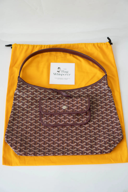 Boheme Hobo Bag – Burgundy Monogram Canvas with Leather Trim