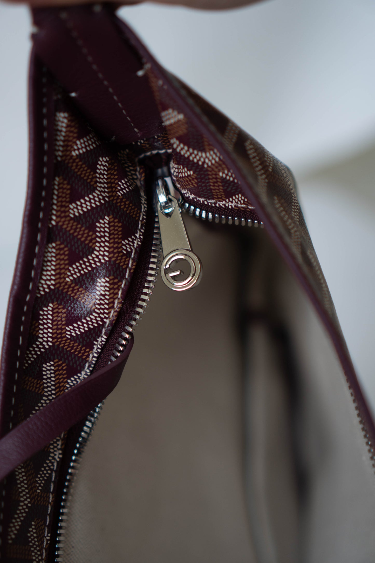 Boheme Hobo Bag – Burgundy Monogram Canvas with Leather Trim
