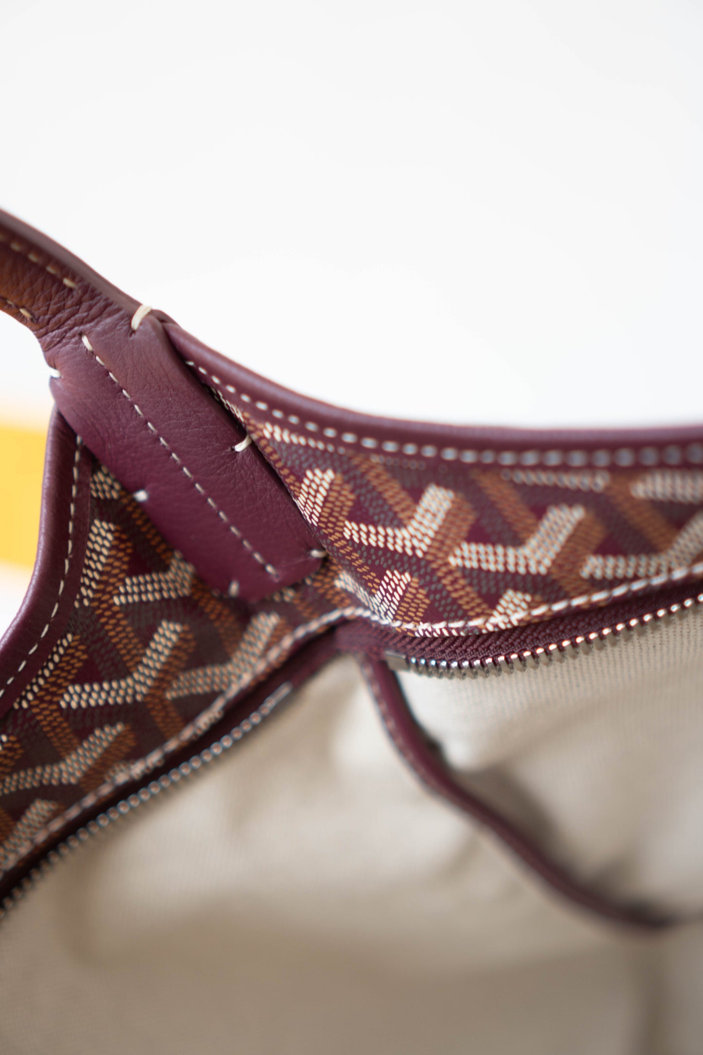 Boheme Hobo Bag – Burgundy Monogram Canvas with Leather Trim
