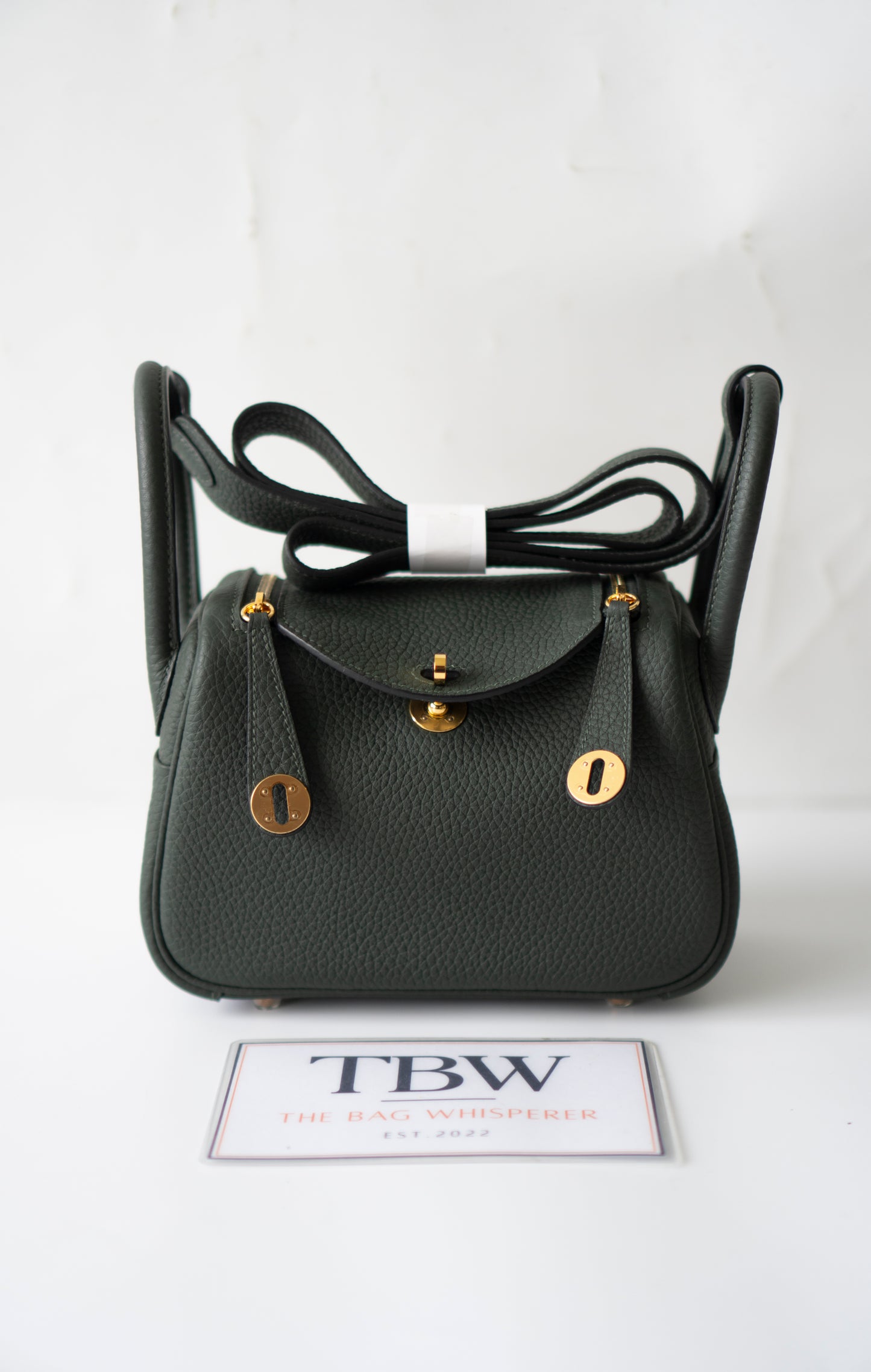 Mini Lind – Vert Cypres Clemence Leather with Gold Hardware