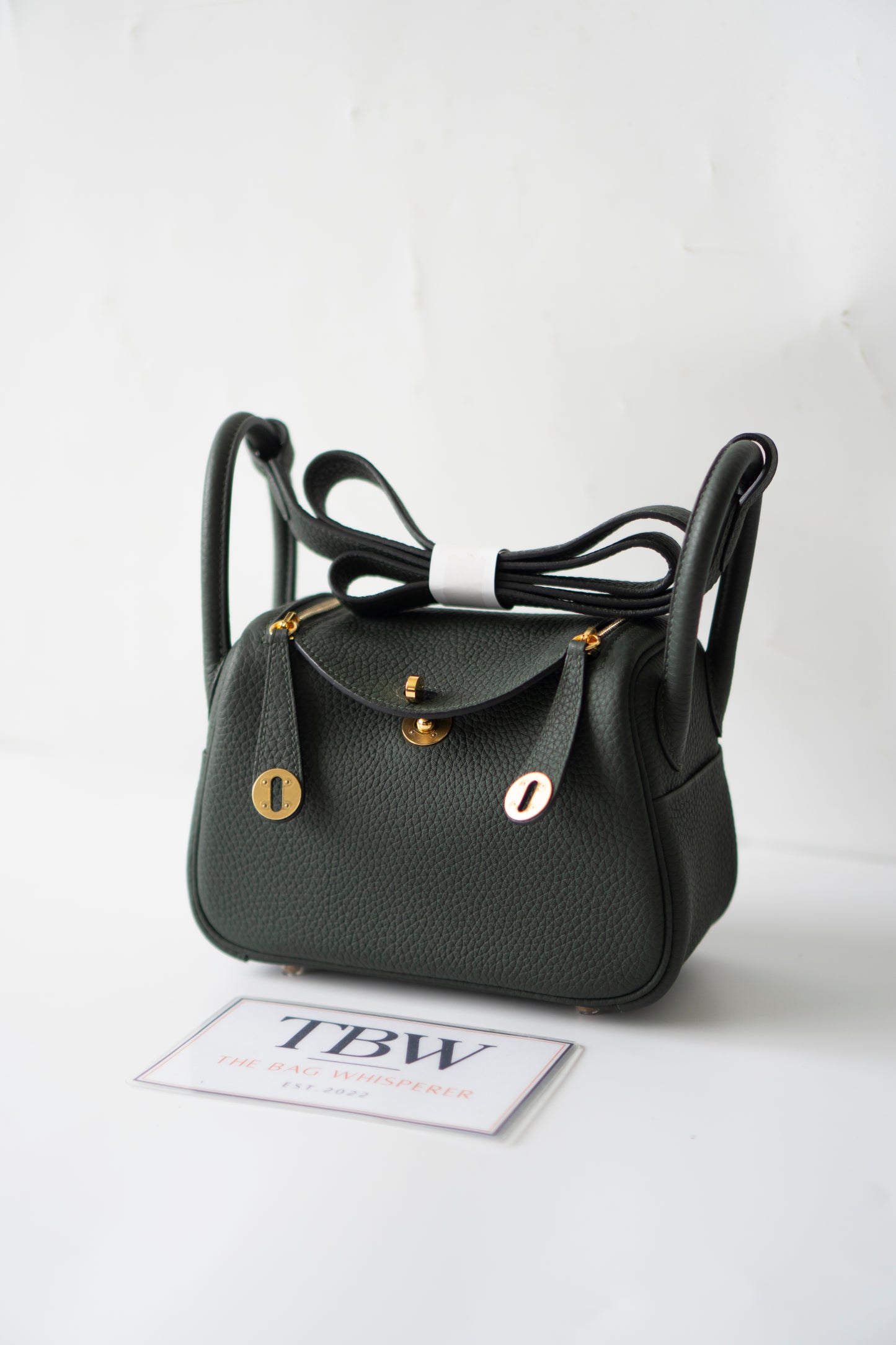 Mini Lind – Vert Cypres Clemence Leather with Gold Hardware
