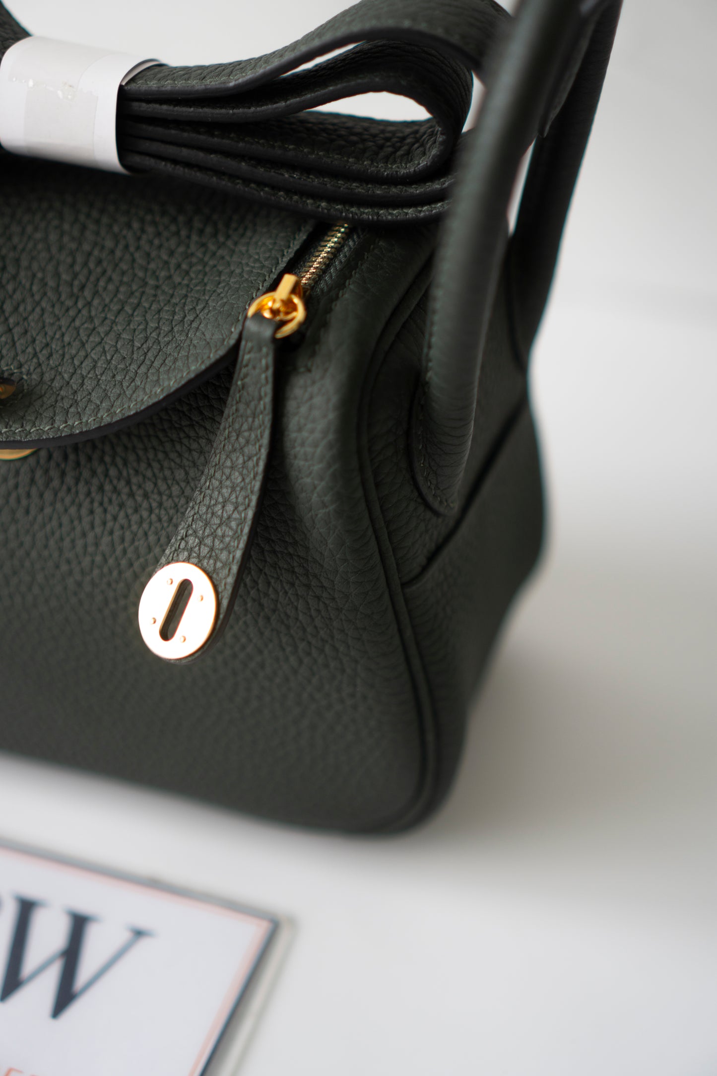 Mini Lind – Vert Cypres Clemence Leather with Gold Hardware