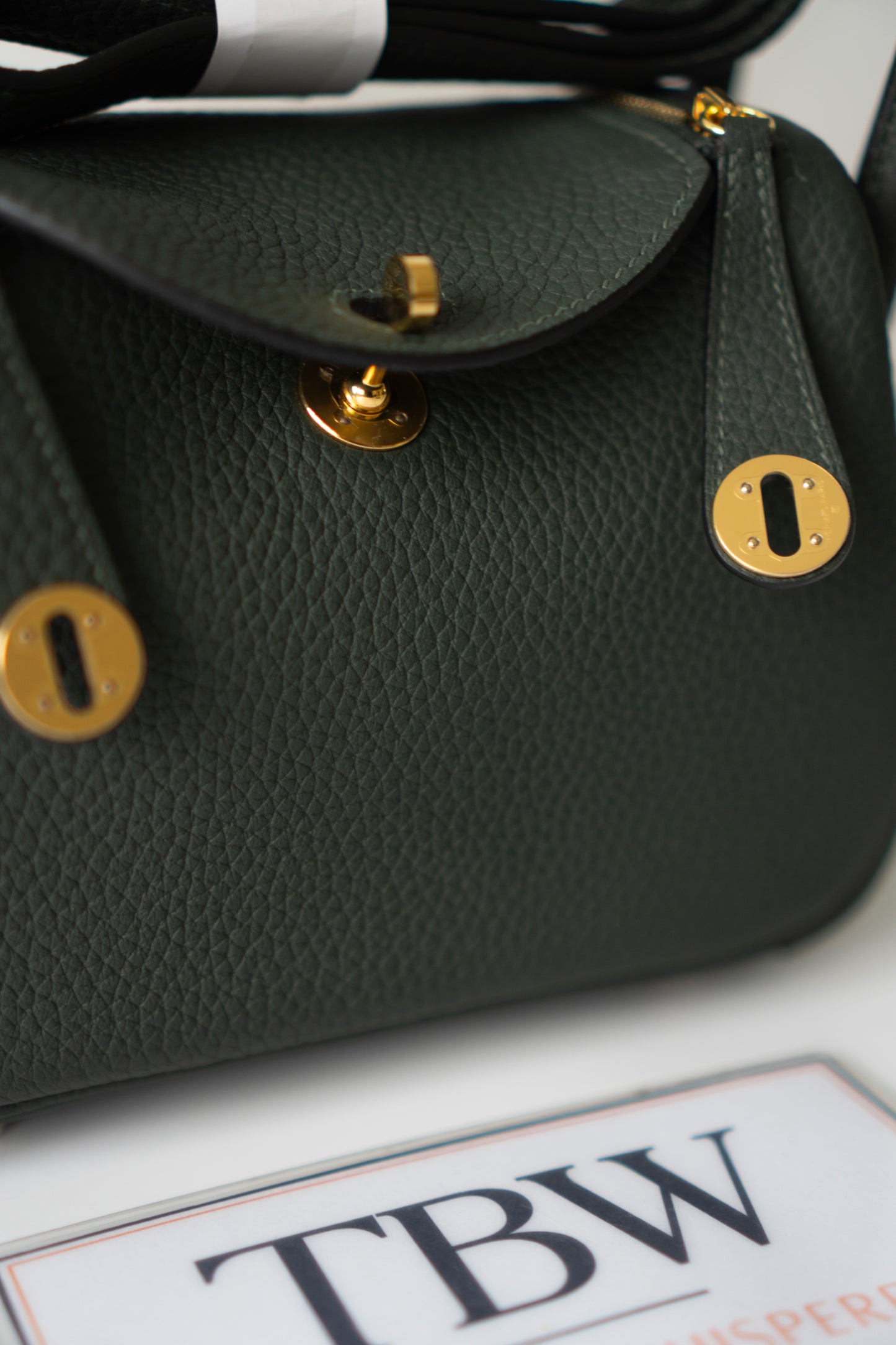 Mini Lind – Vert Cypres Clemence Leather with Gold Hardware