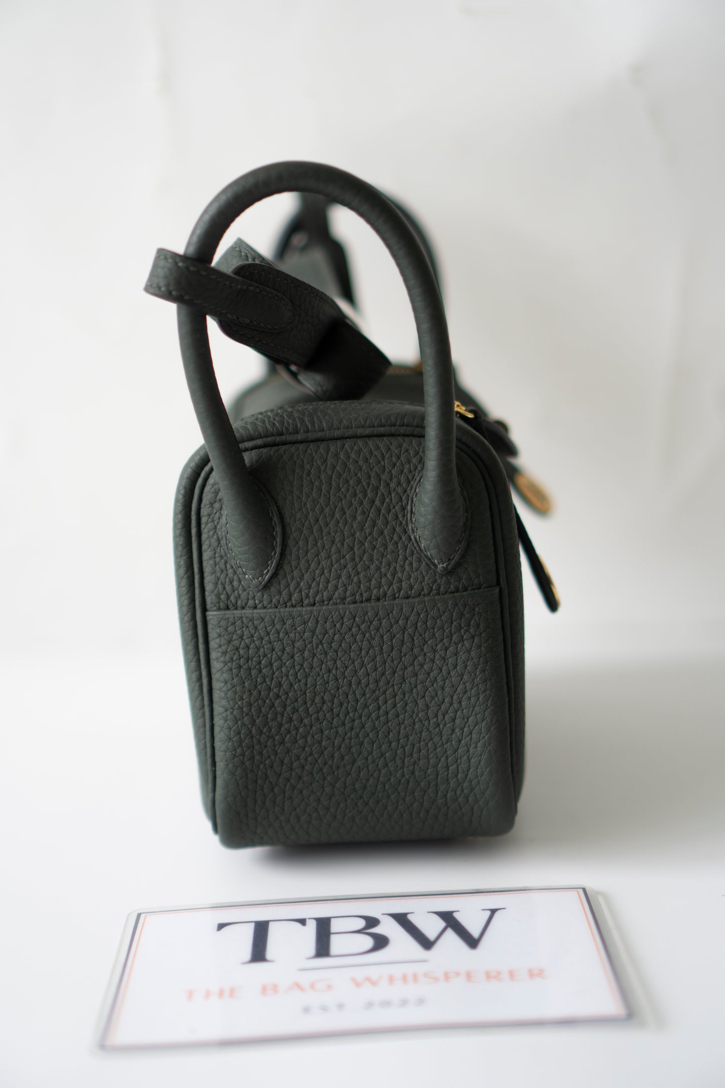 Mini Lind – Vert Cypres Clemence Leather with Gold Hardware