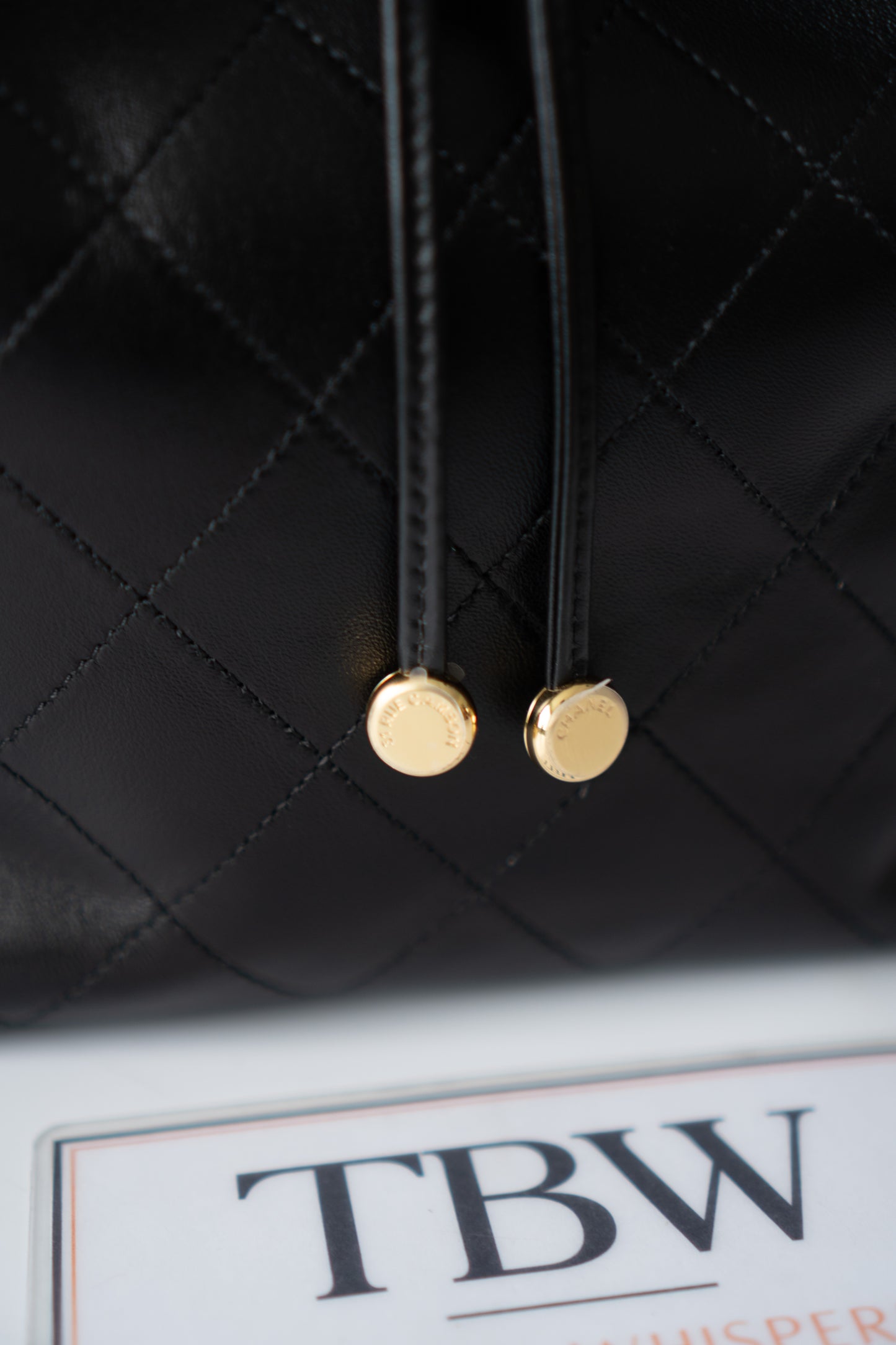 CC Small Bucket Bag – Black Quilted Lambskin with Gold Hardware