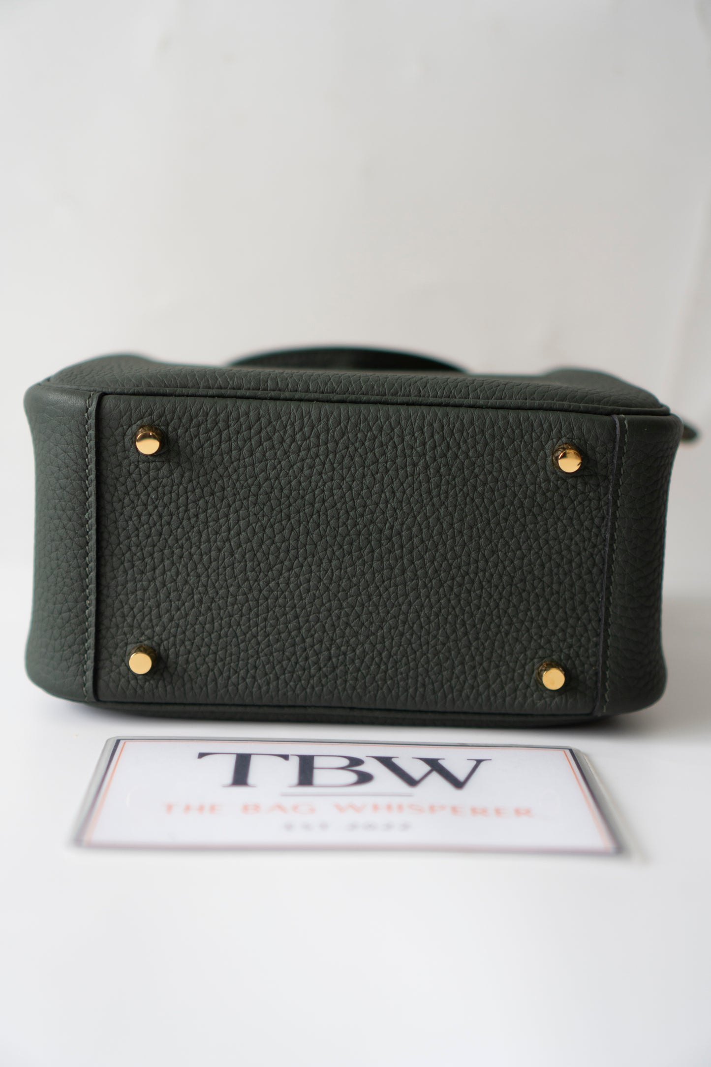 Mini Lind – Vert Cypres Clemence Leather with Gold Hardware