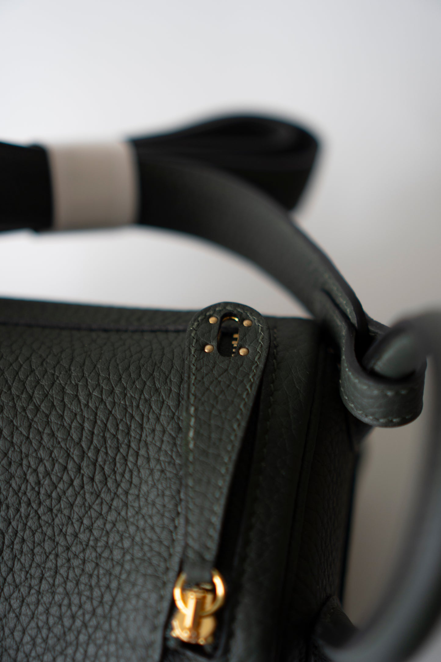 Mini Lind – Vert Cypres Clemence Leather with Gold Hardware