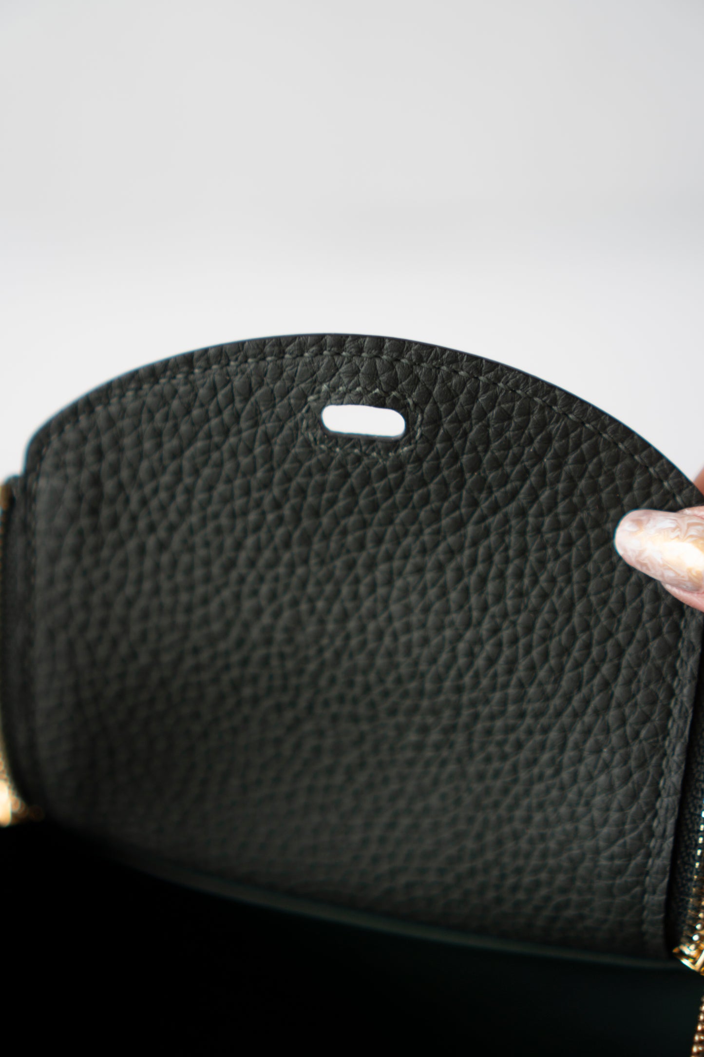 Mini Lind – Vert Cypres Clemence Leather with Gold Hardware