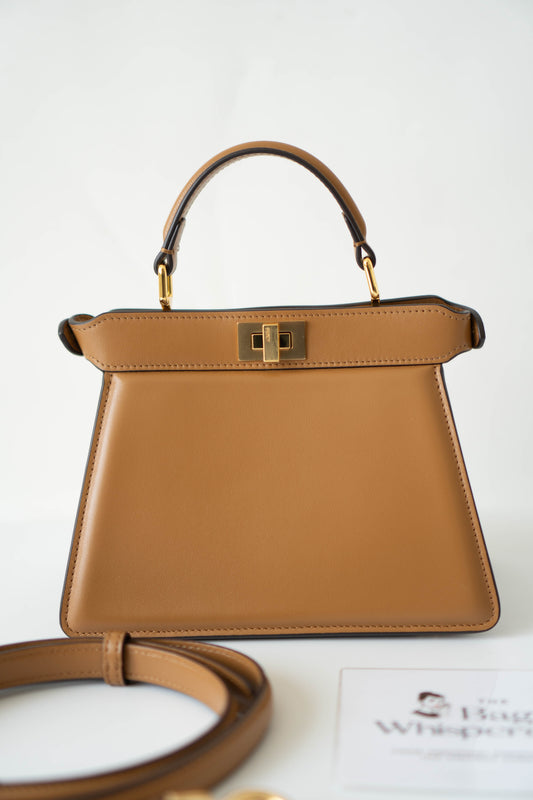 Peek a boo Mini Bag – Brown Leather with Gold Hardware