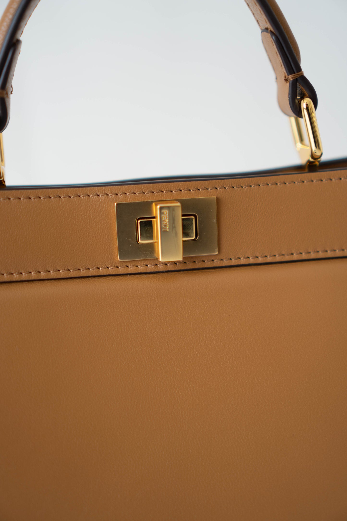 Peek a boo Mini Bag – Brown Leather with Gold Hardware