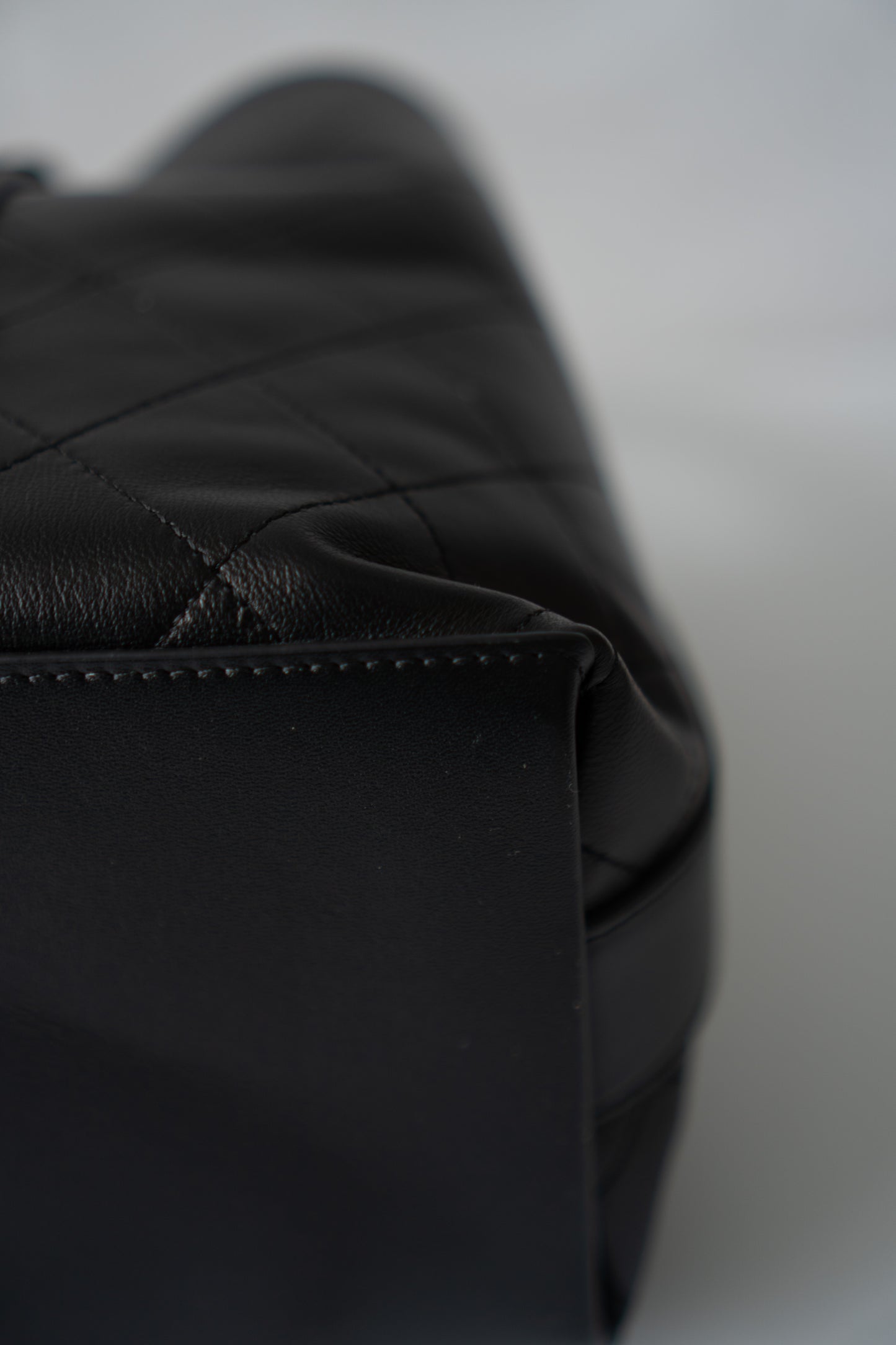 CC Small Bucket Bag – Black Quilted Lambskin with Gold Hardware