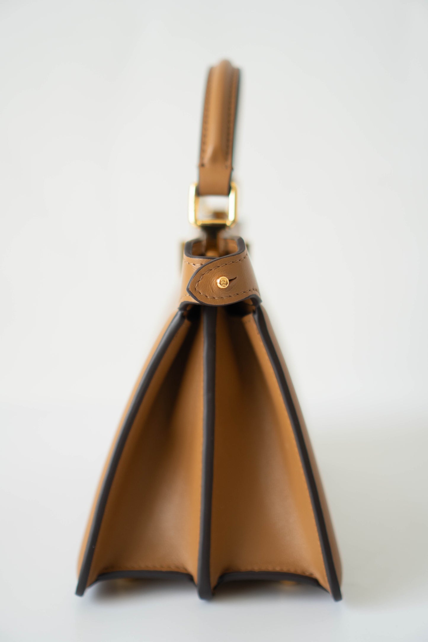 Peek a boo Mini Bag – Brown Leather with Gold Hardware