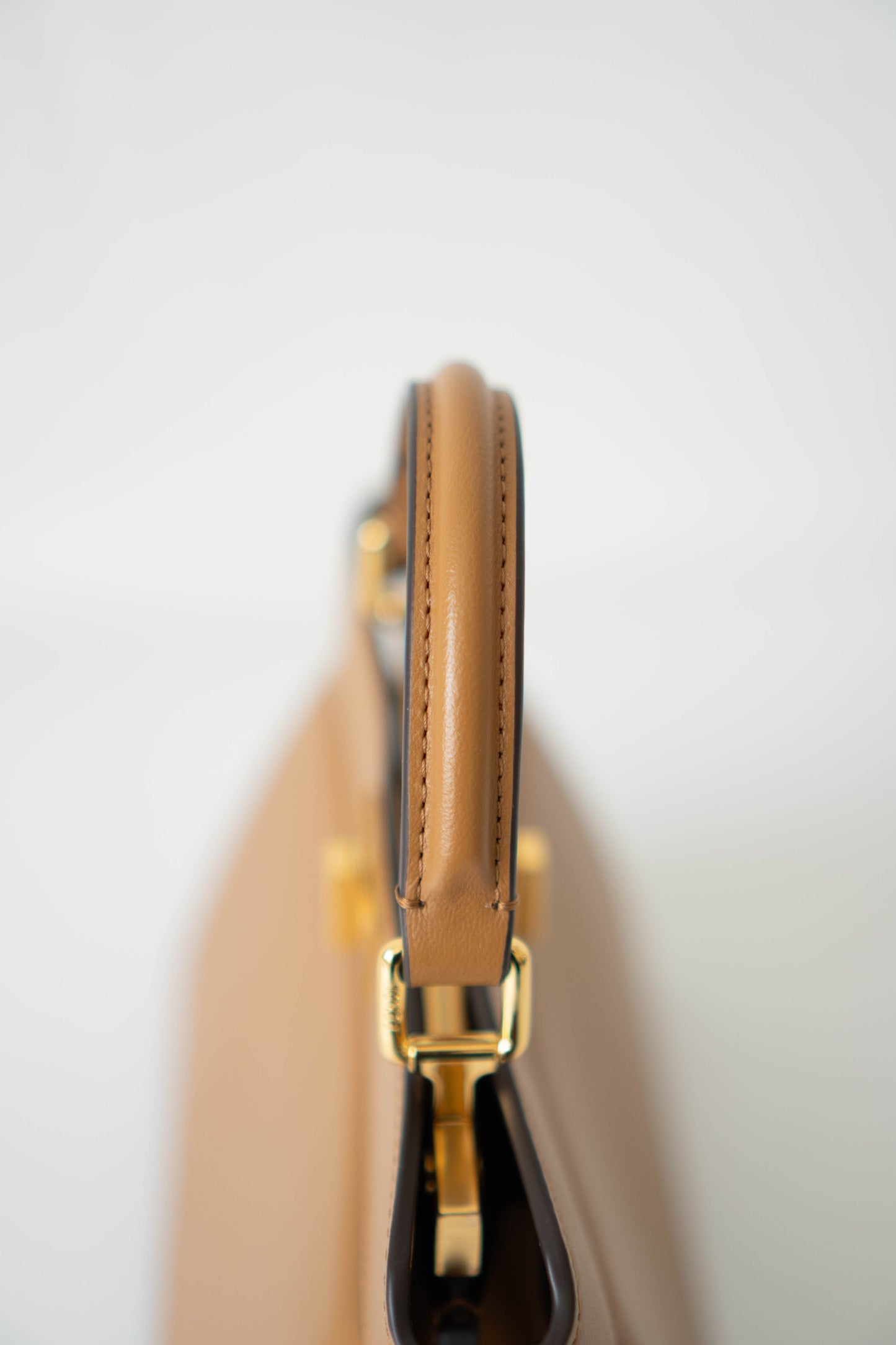 Peek a boo Mini Bag – Brown Leather with Gold Hardware