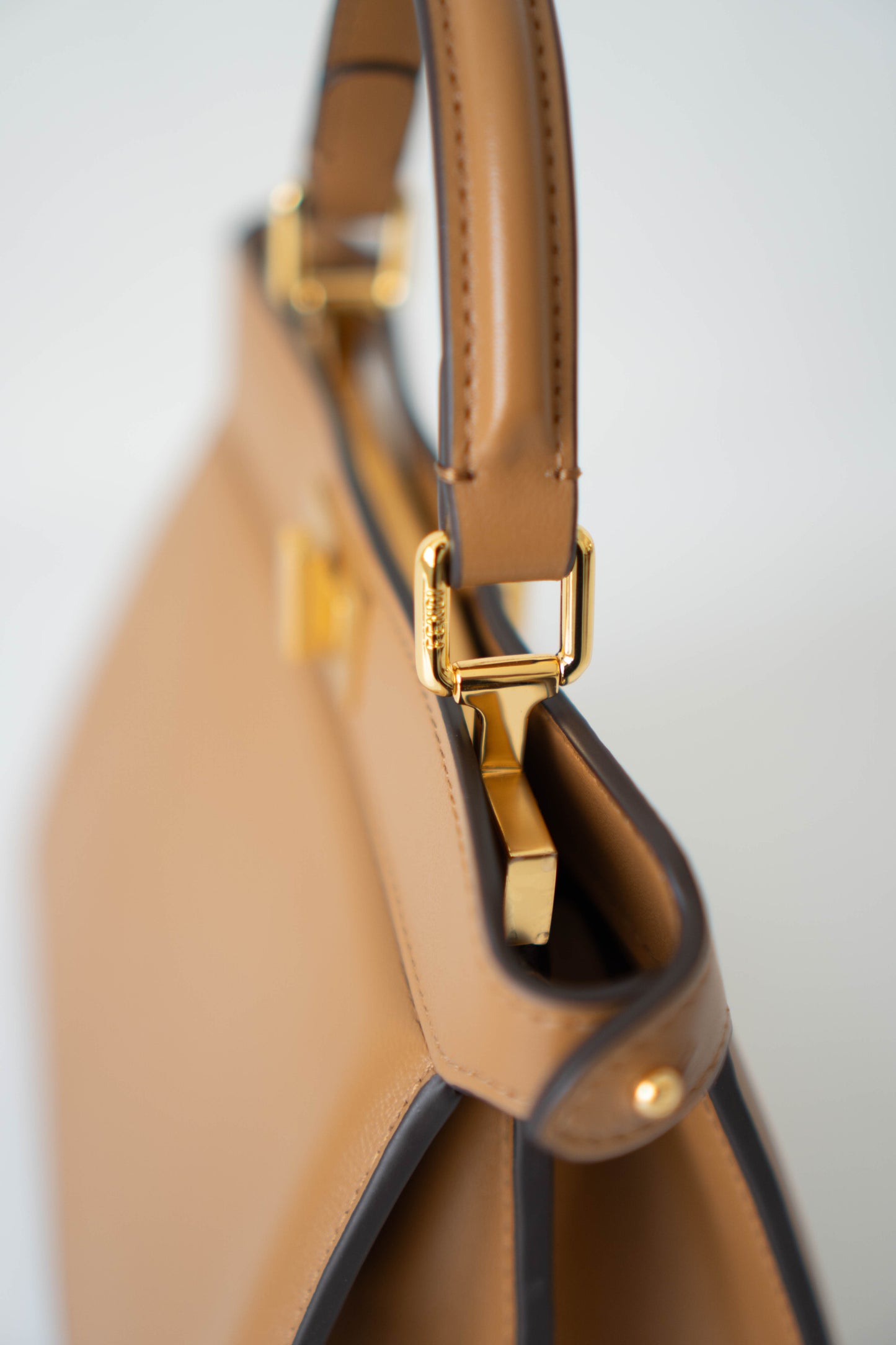 Peek a boo Mini Bag – Brown Leather with Gold Hardware