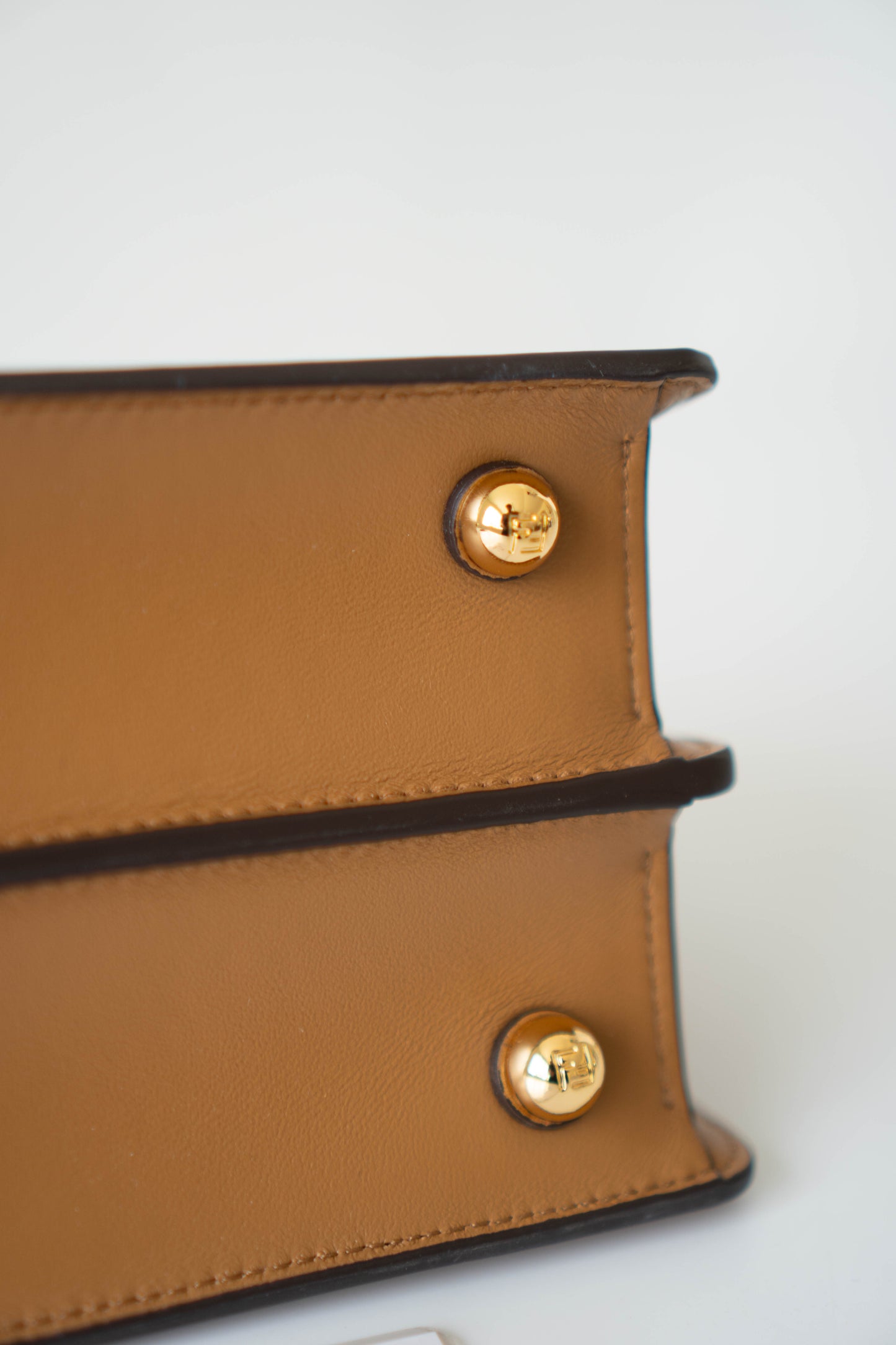 Peek a boo Mini Bag – Brown Leather with Gold Hardware