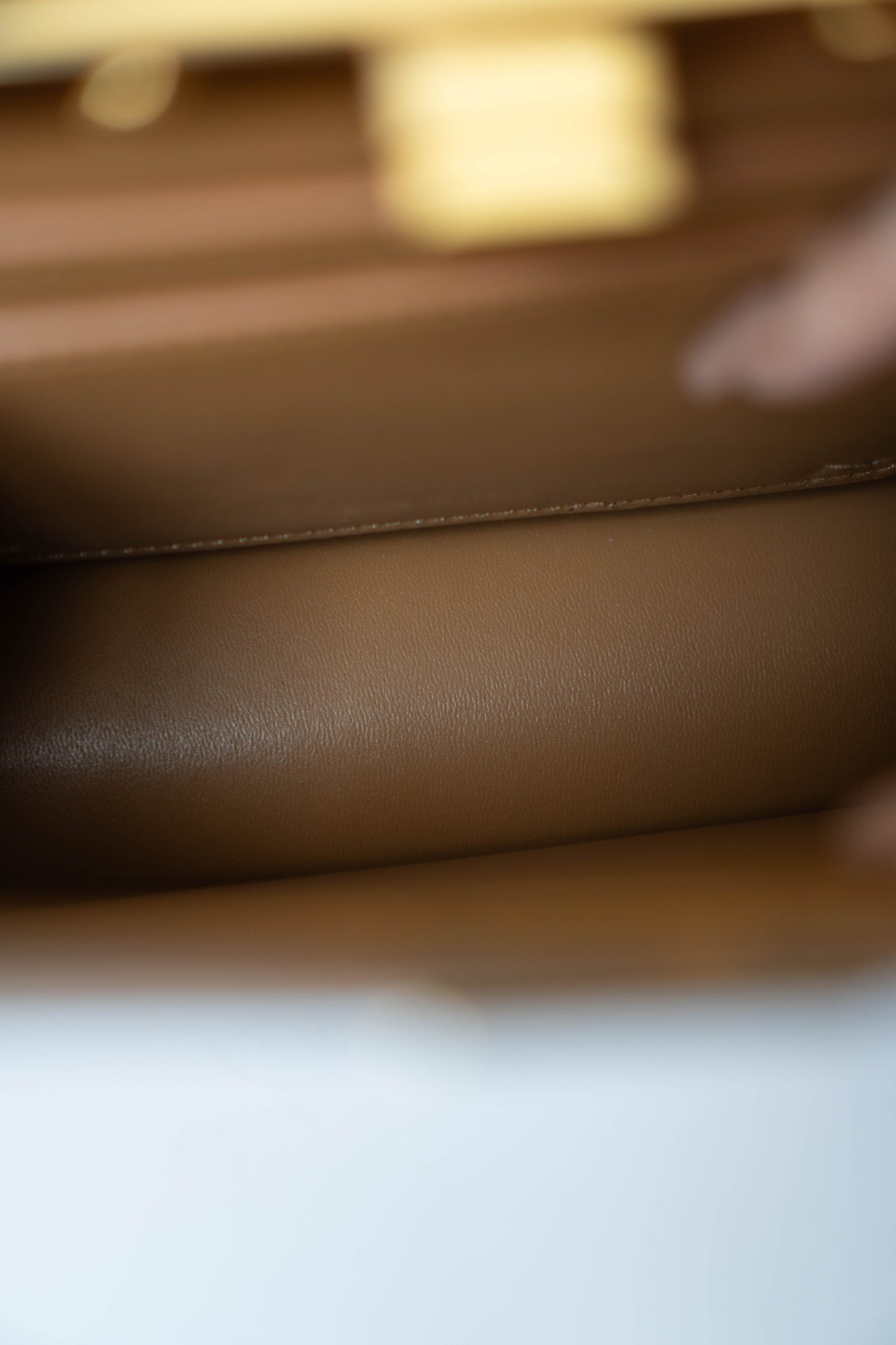 Peek a boo Mini Bag – Brown Leather with Gold Hardware