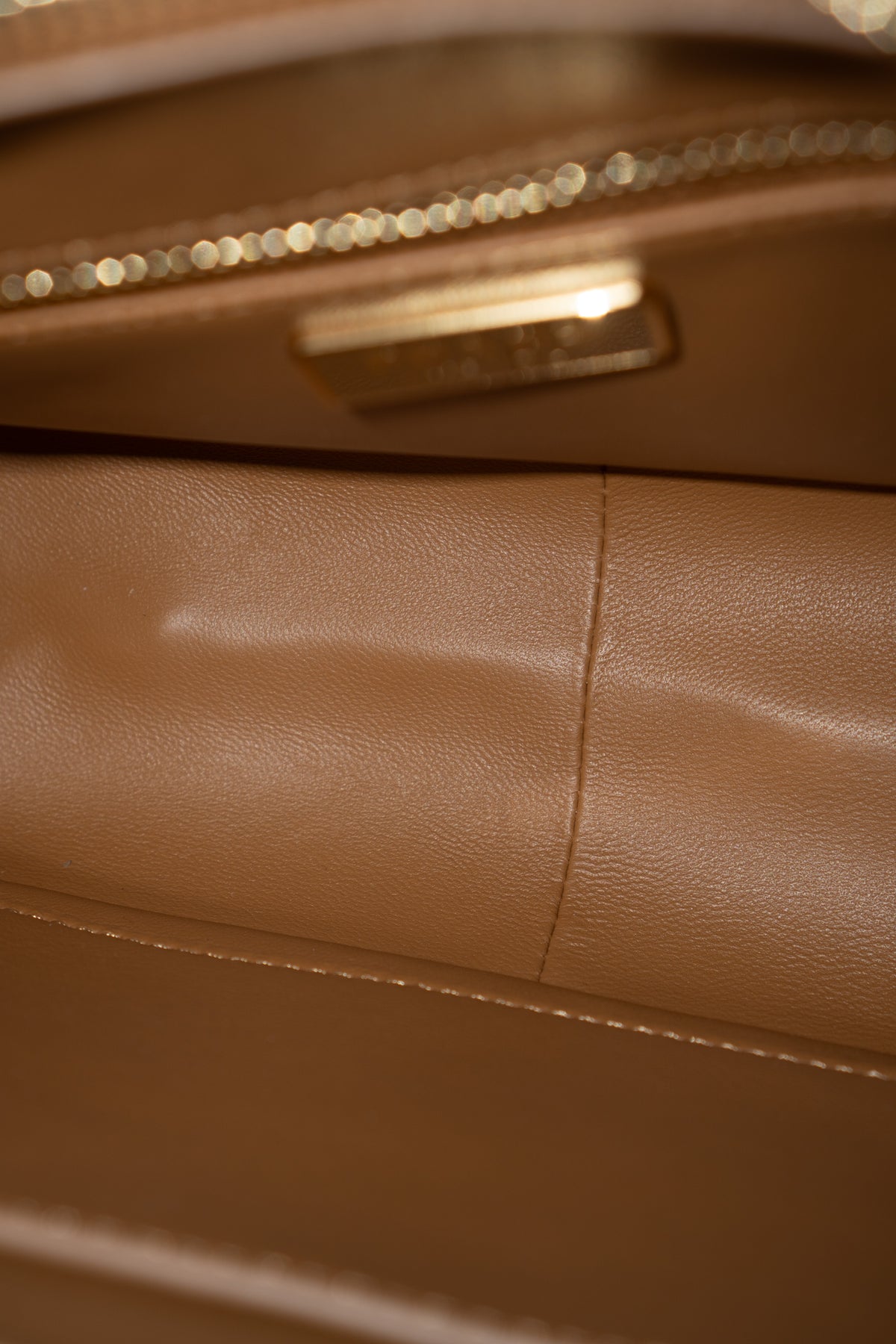 Arco Shoulder Bag – Caramel Brown Grained Leather with Gold Hardware