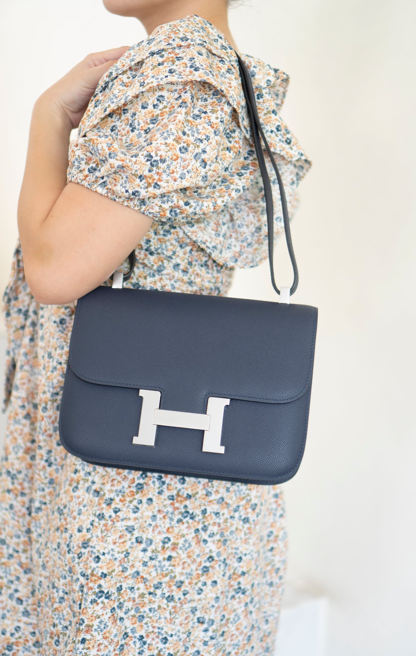 Constanc 24 – Blue Indigo Epsom with Palladium Hardware