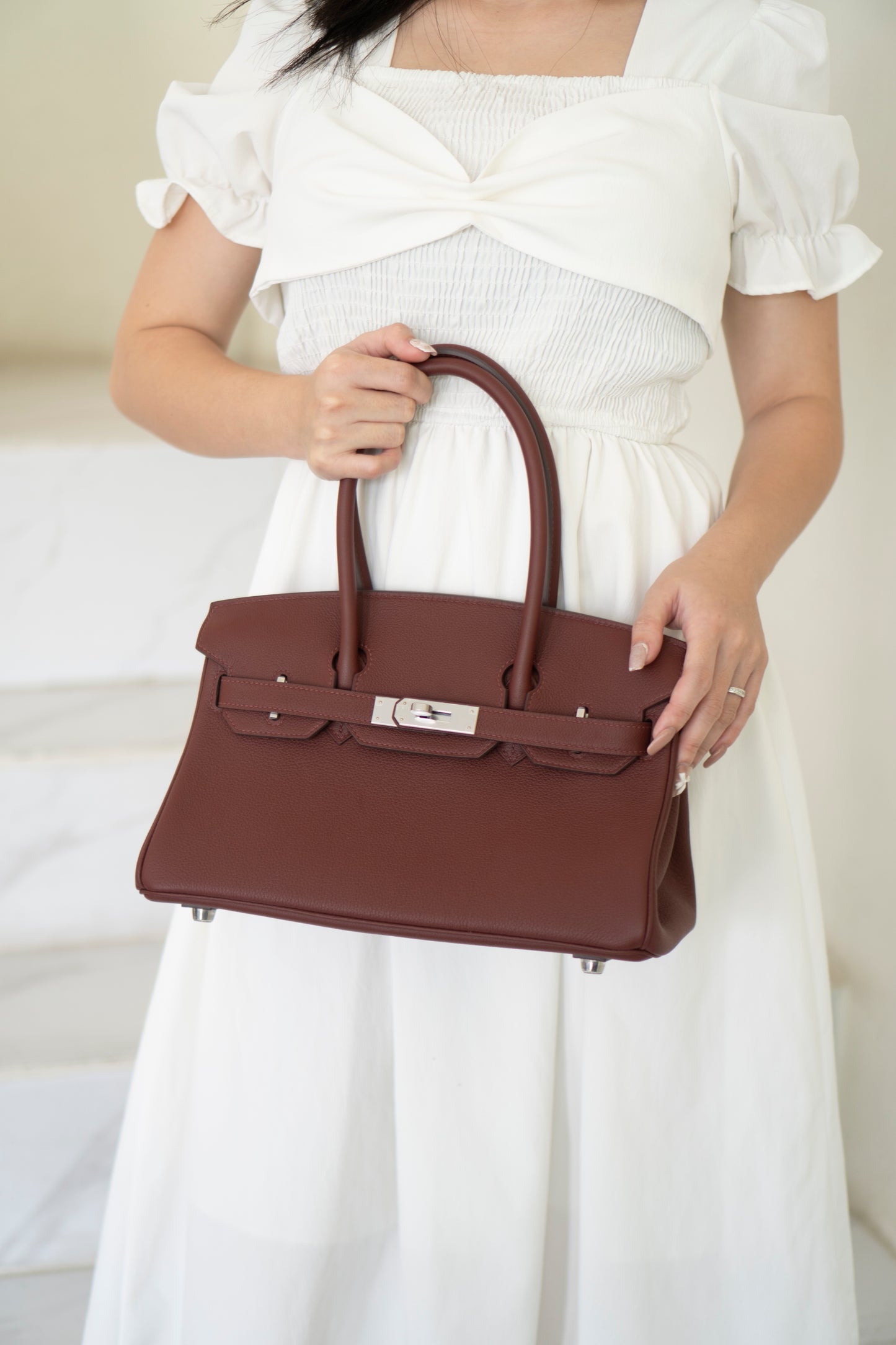 BK Shoulder 29 – Rouge H Evercolor with Palladium Hardware