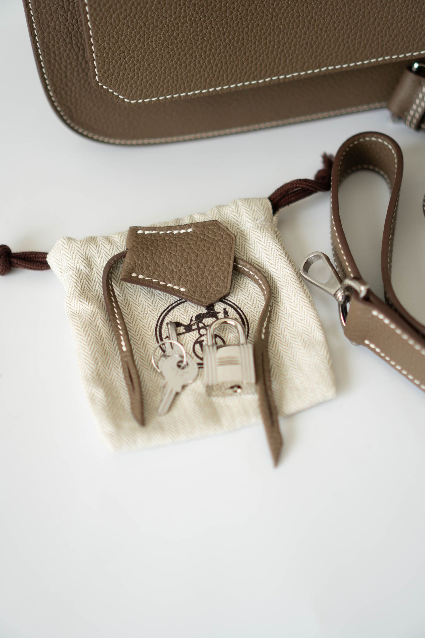 Jypsiere Bag – Etoupe Togo Leather with Palladium Hardware