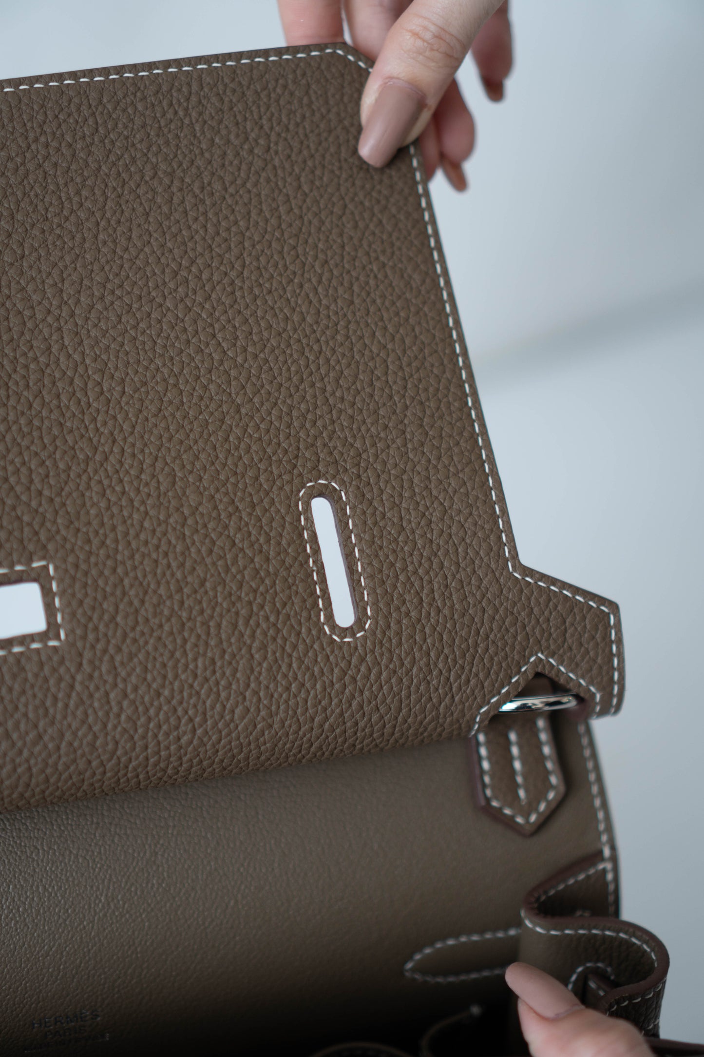 Jypsiere Bag – Etoupe Togo Leather with Palladium Hardware