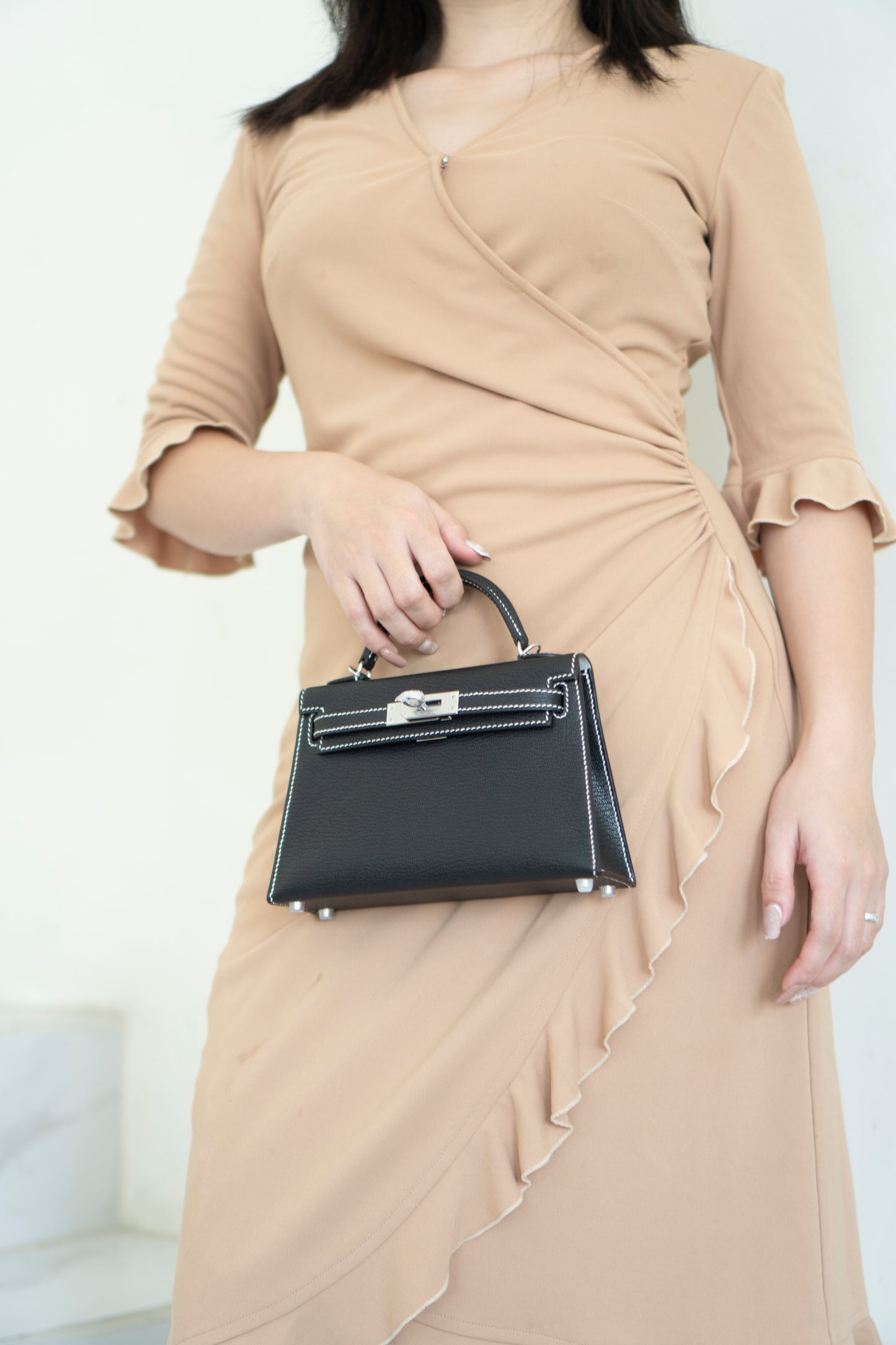 Mini KL II Sellier – Noir Chèvre with Gris Perle Interior | HSS Special Order