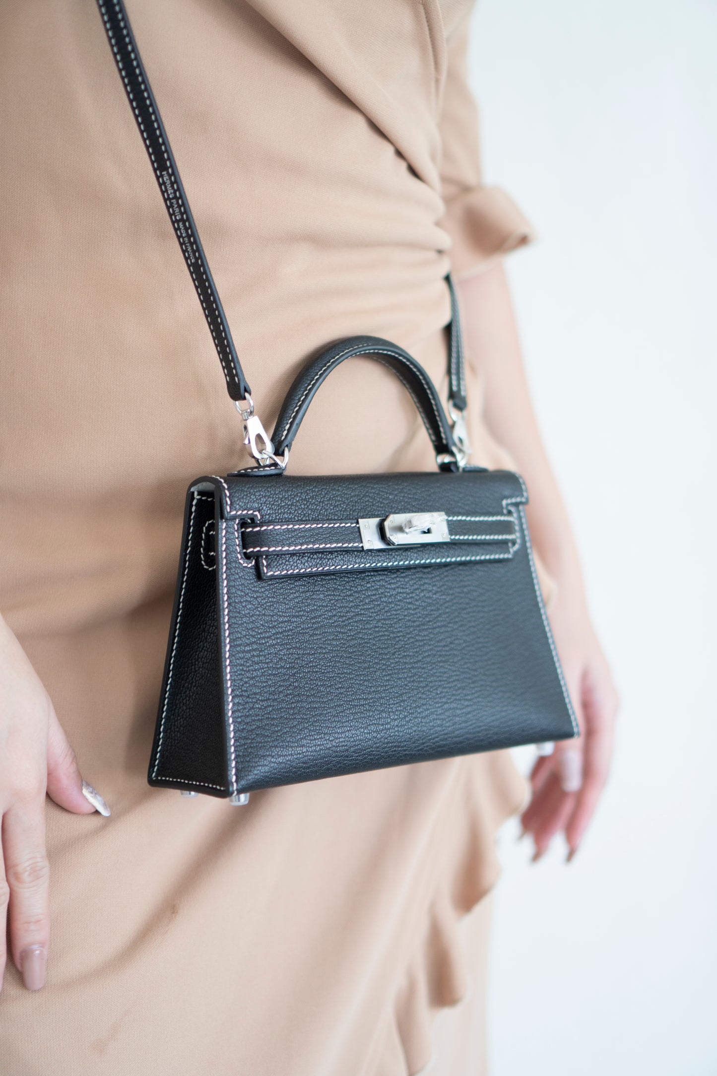 Mini KL II Sellier – Noir Chèvre with Gris Perle Interior | HSS Special Order