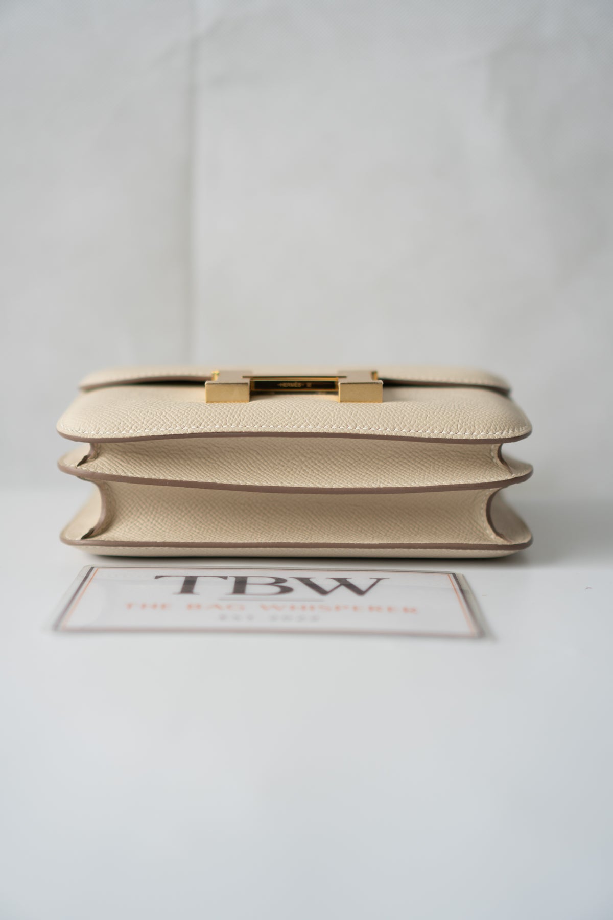 Constanc 18 – Craie Epsom Leather with Gold Hardware