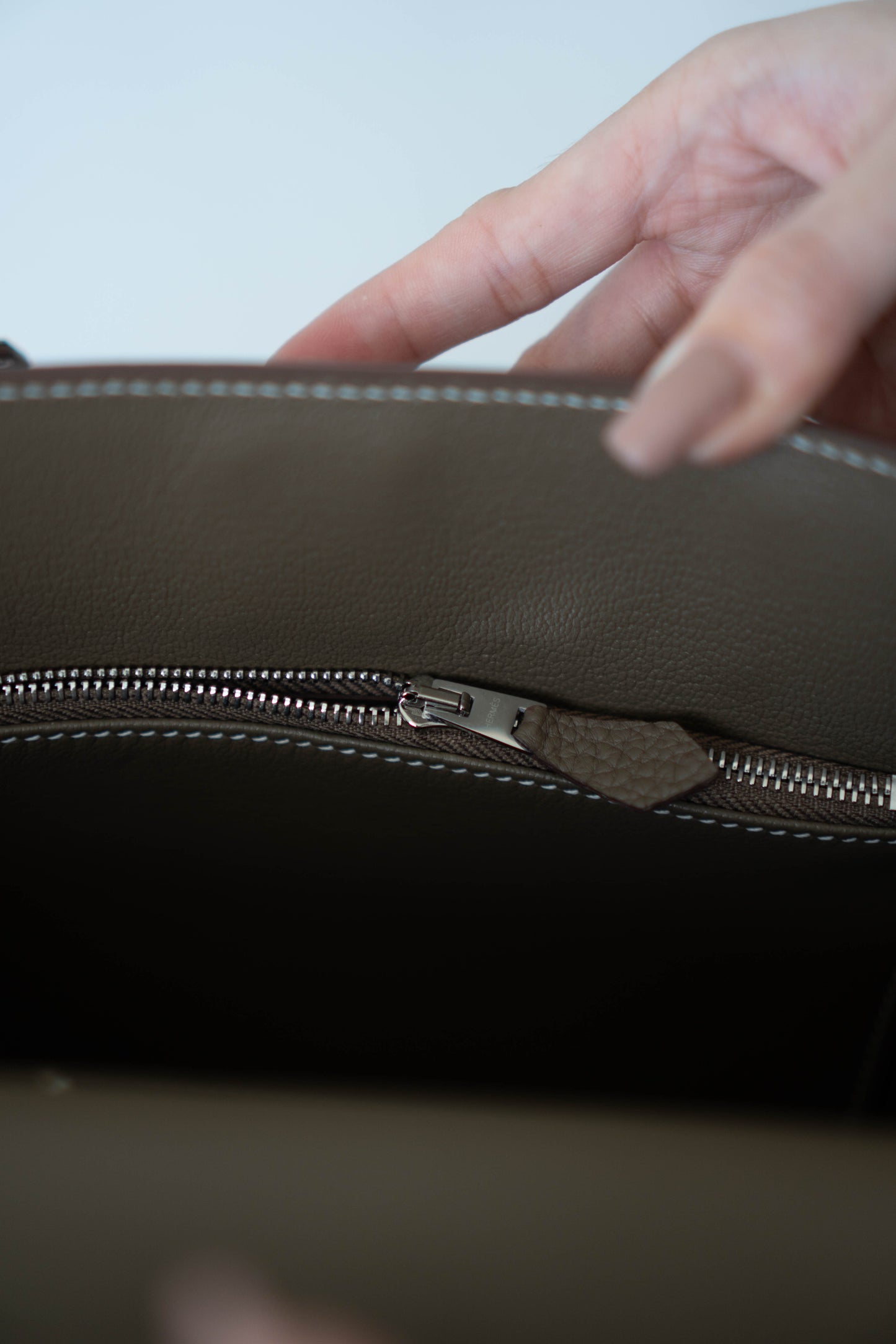 Jypsiere Bag – Etoupe Togo Leather with Palladium Hardware