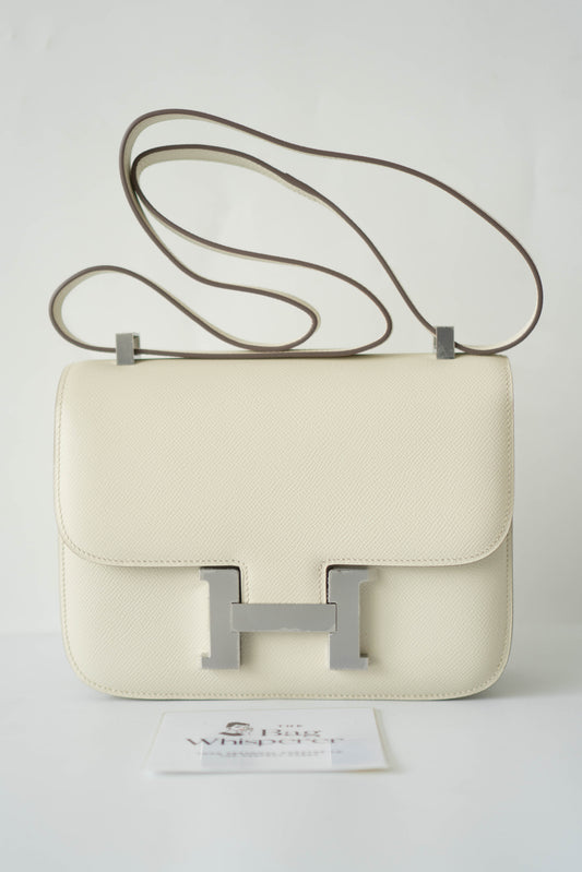 Constanc 23 – Craie Epsom Leather with Palladium Hardware