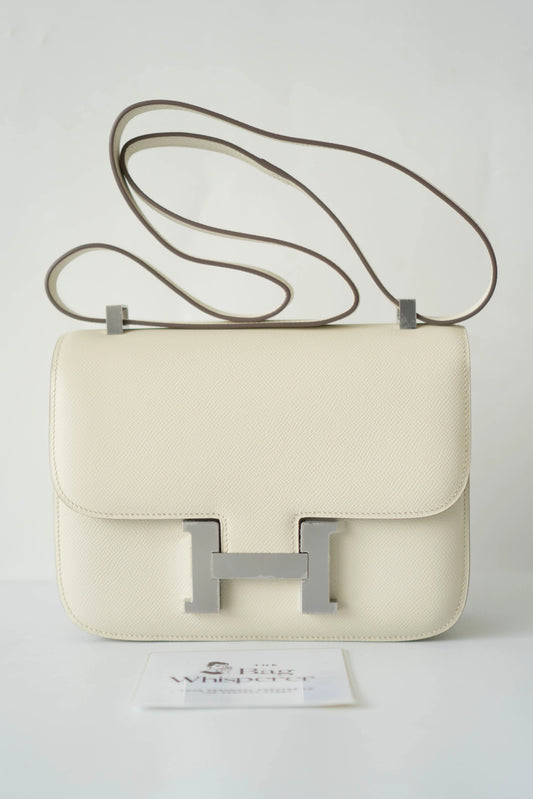 Constanc 23 – Craie Epsom Leather with Palladium Hardware