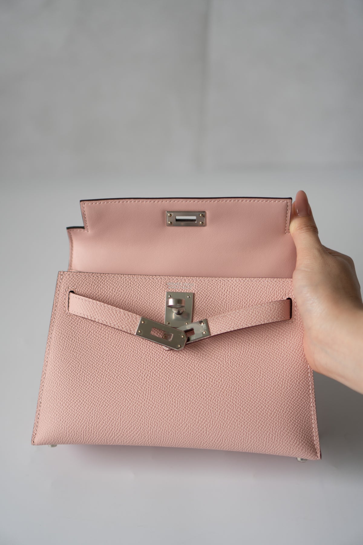 Kelly Mini II – Rose Confetti Epsom Leather with Palladium Hardware