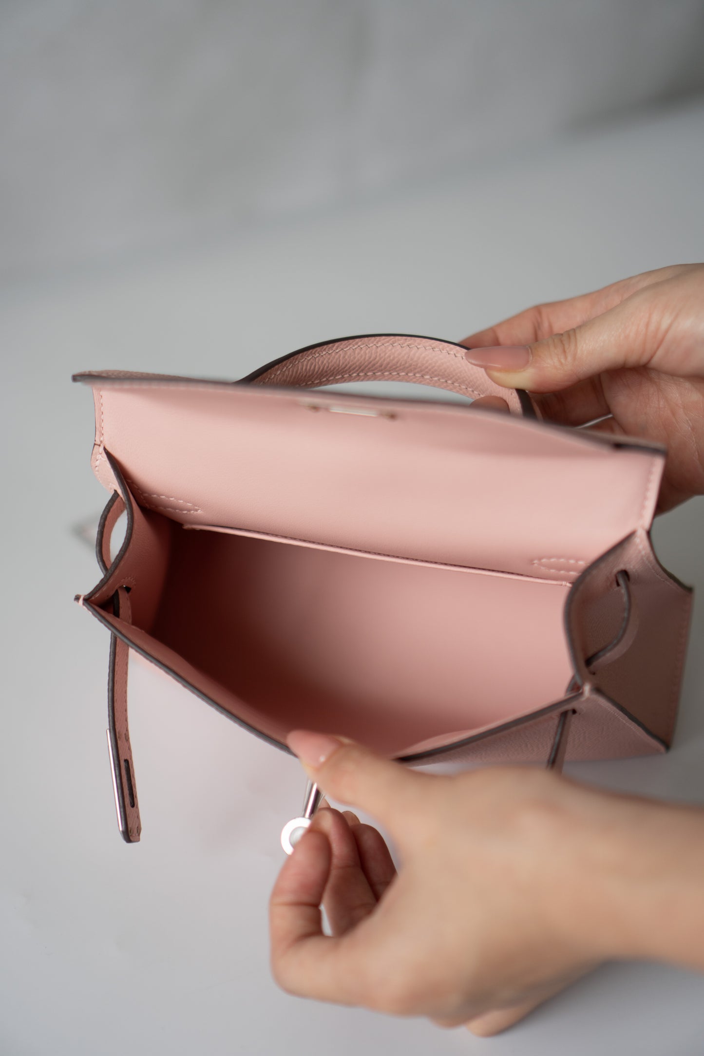 Kelly Mini II – Rose Confetti Epsom Leather with Palladium Hardware
