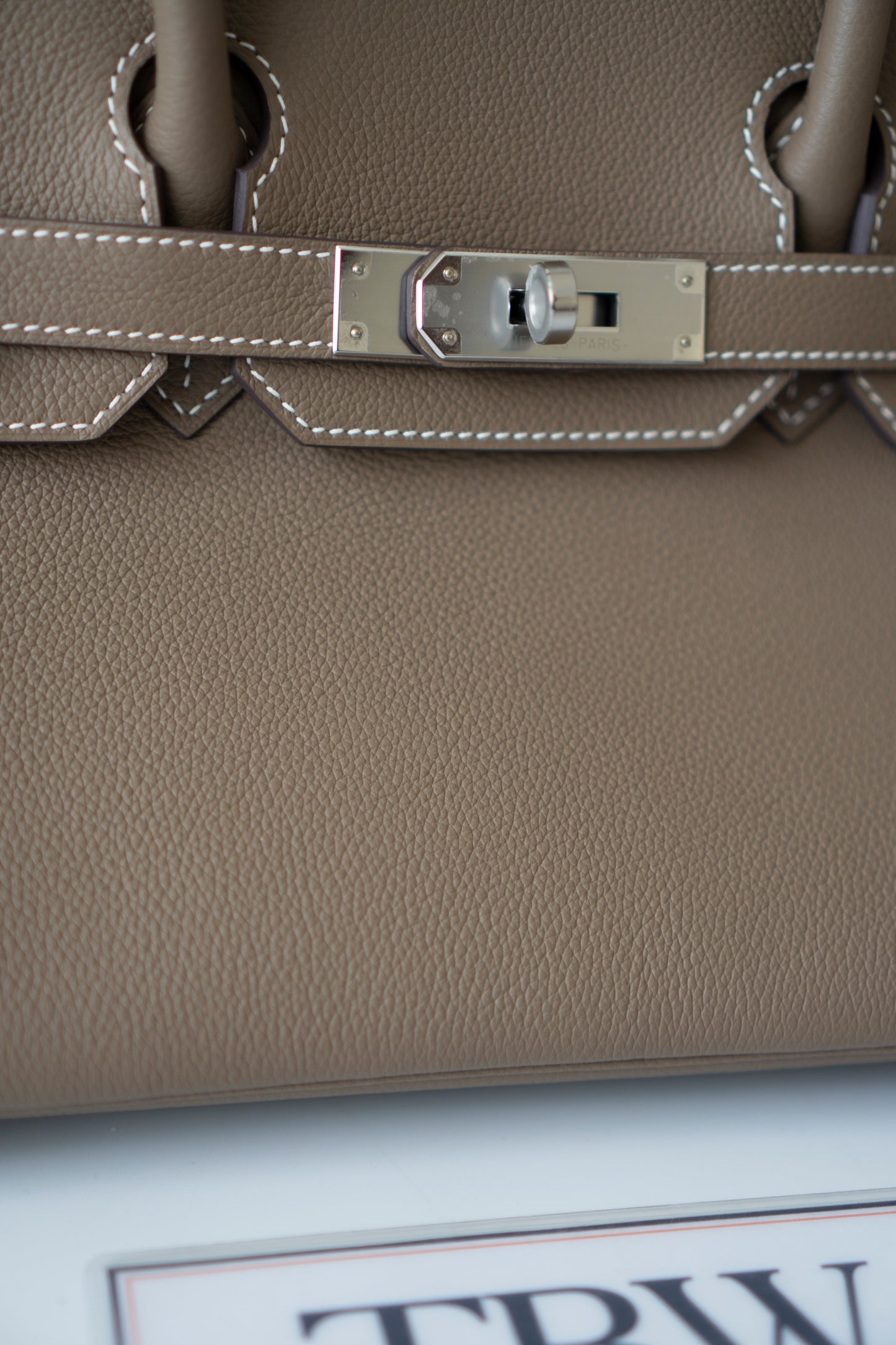 BK Shoulder 29 in Etoupe Evercolor Leather with Palladium Hardware