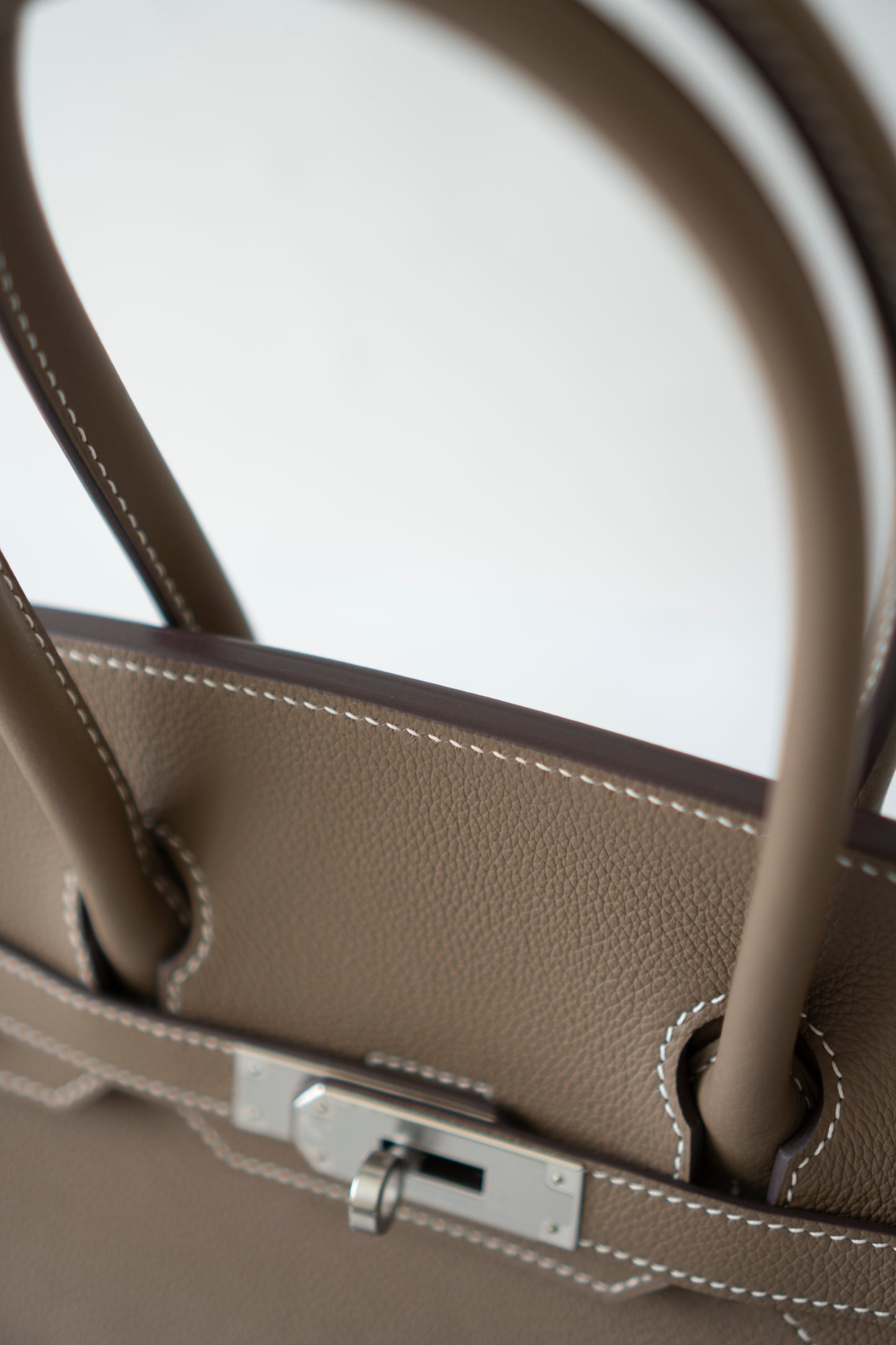 BK Shoulder 29 in Etoupe Evercolor Leather with Palladium Hardware