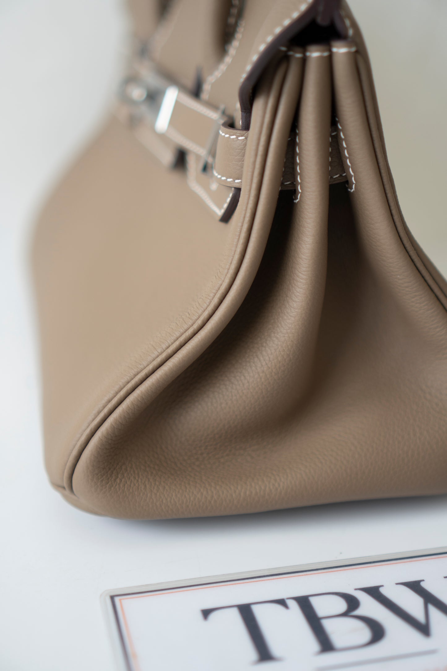 BK Shoulder 29 in Etoupe Evercolor Leather with Palladium Hardware