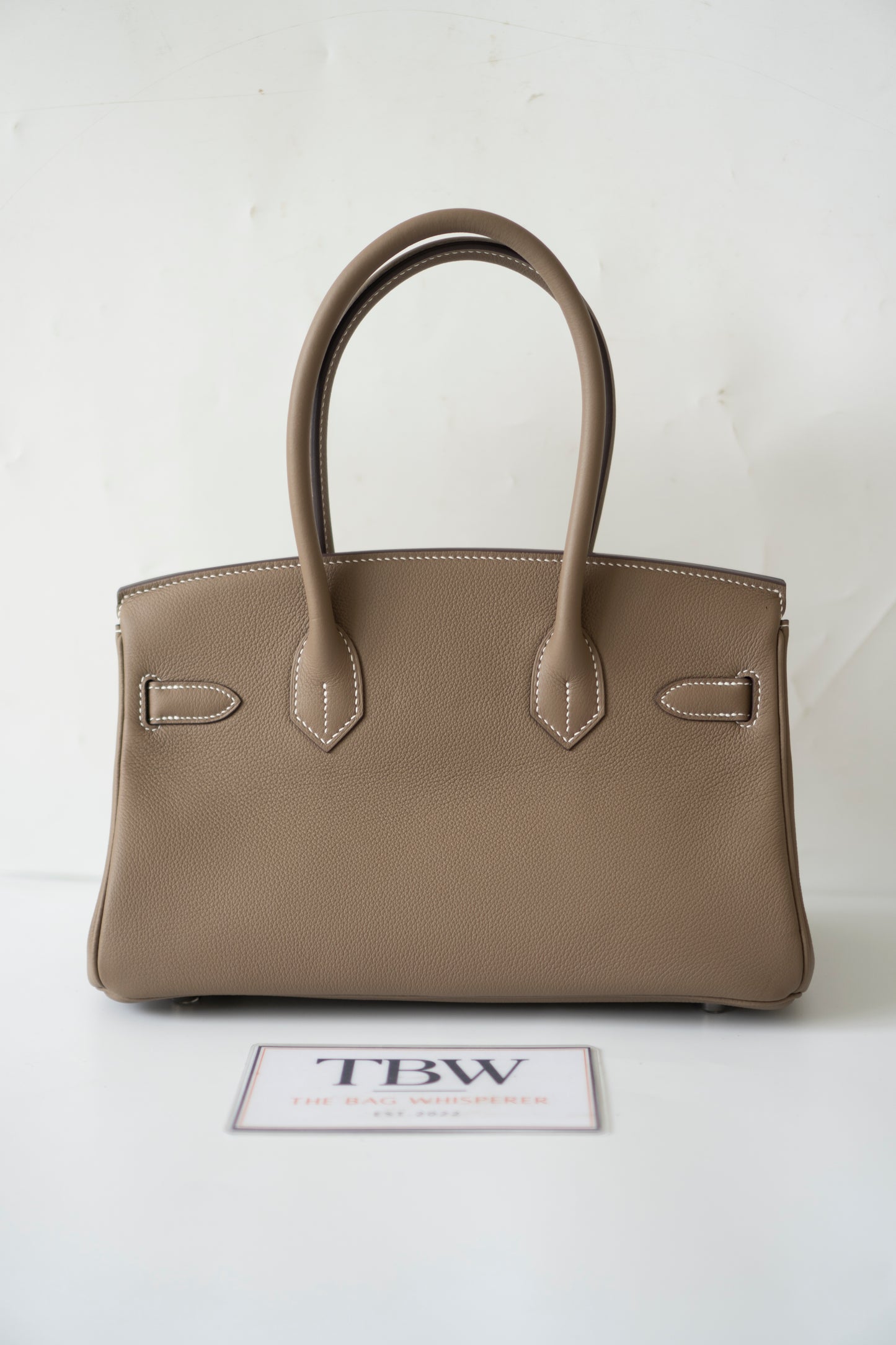 BK Shoulder 29 in Etoupe Evercolor Leather with Palladium Hardware