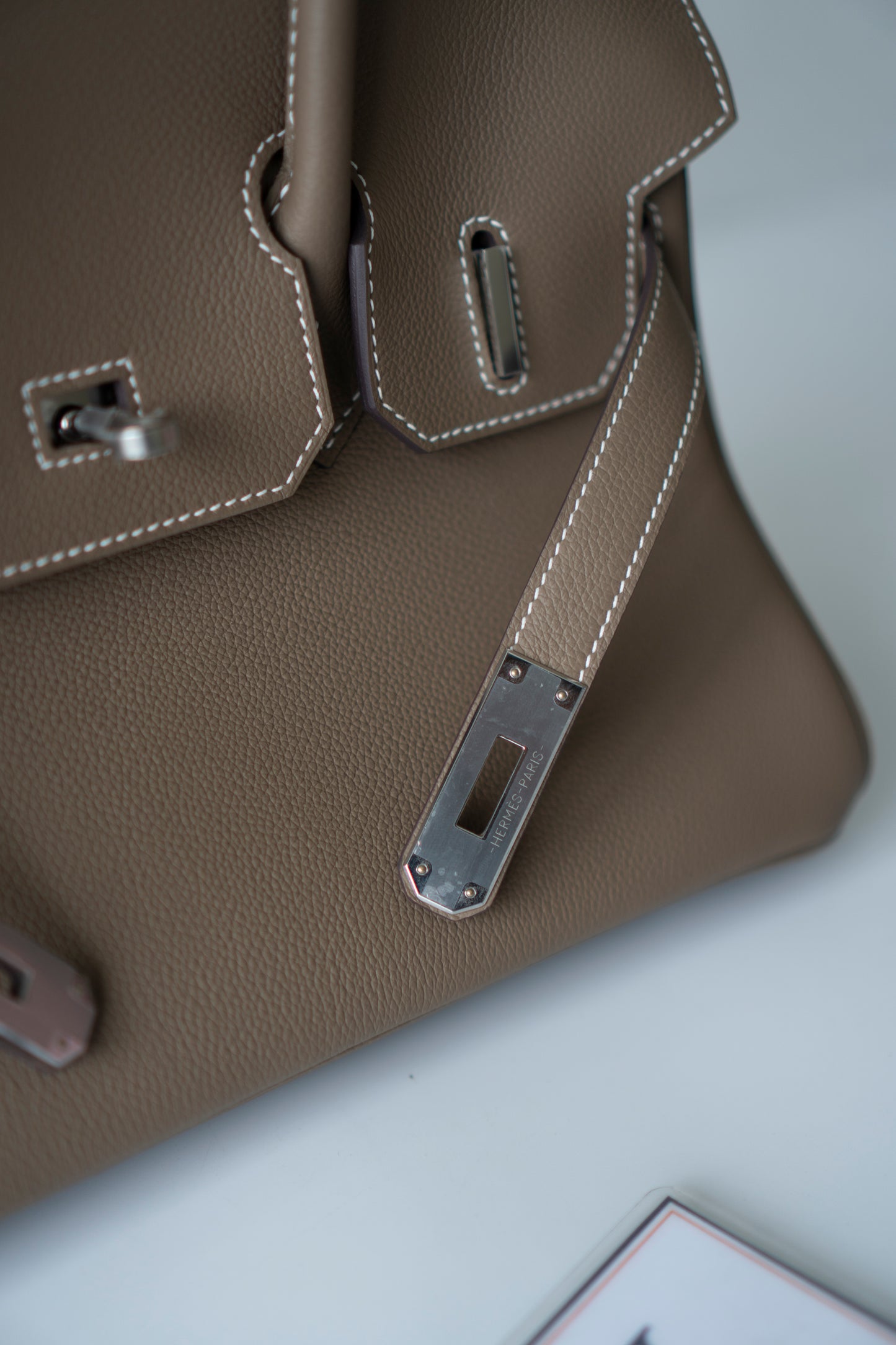 BK Shoulder 29 in Etoupe Evercolor Leather with Palladium Hardware