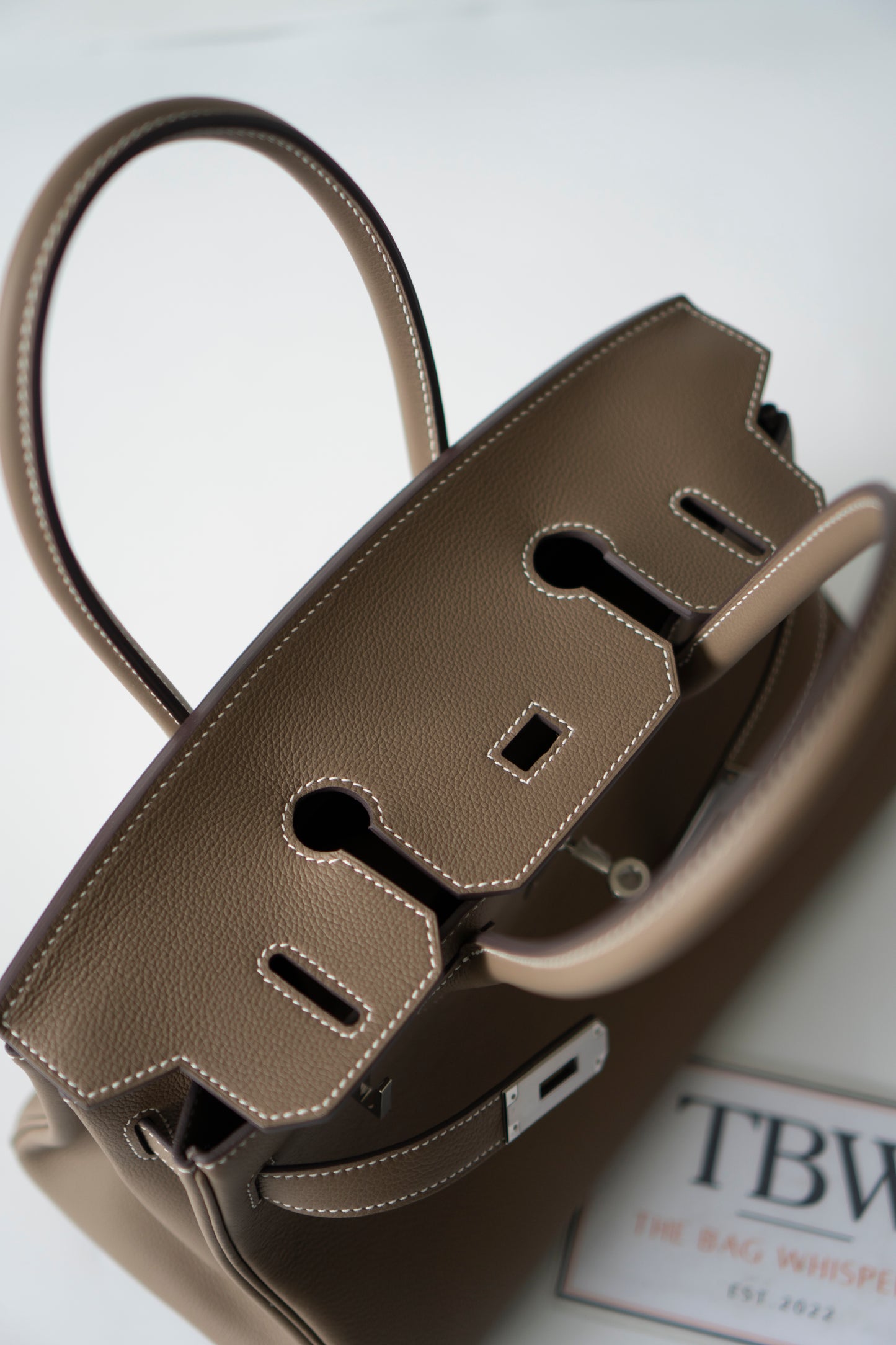 BK Shoulder 29 in Etoupe Evercolor Leather with Palladium Hardware