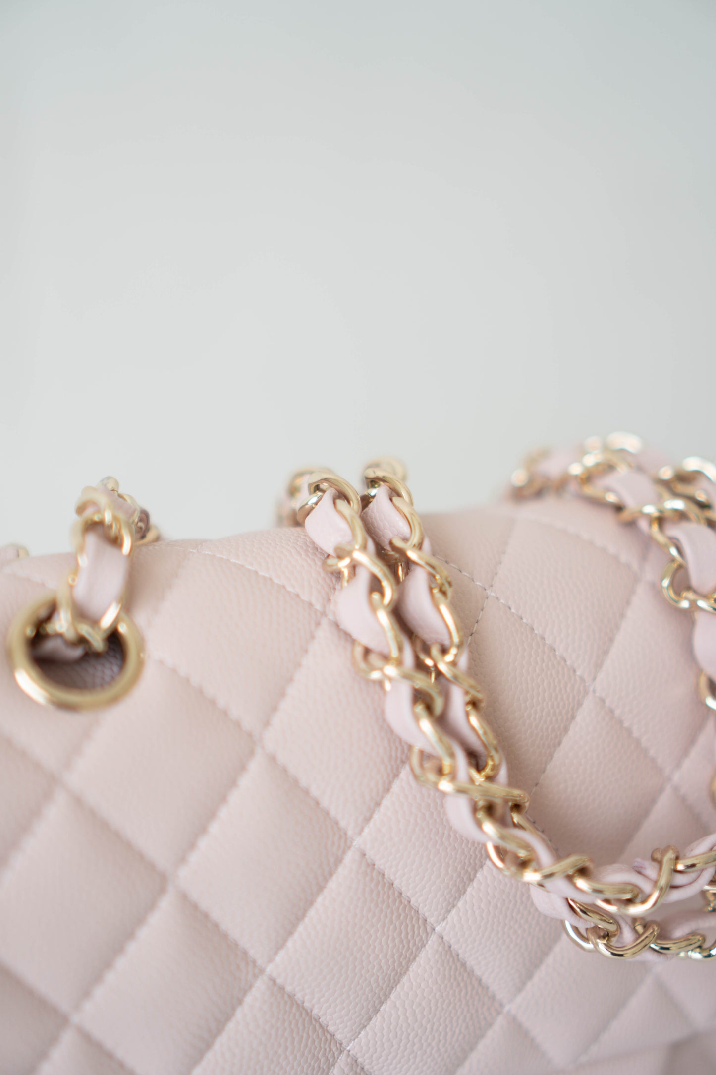 Classic Flap Medium – Rose Clair Caviar Leather with Light Gold Hardware