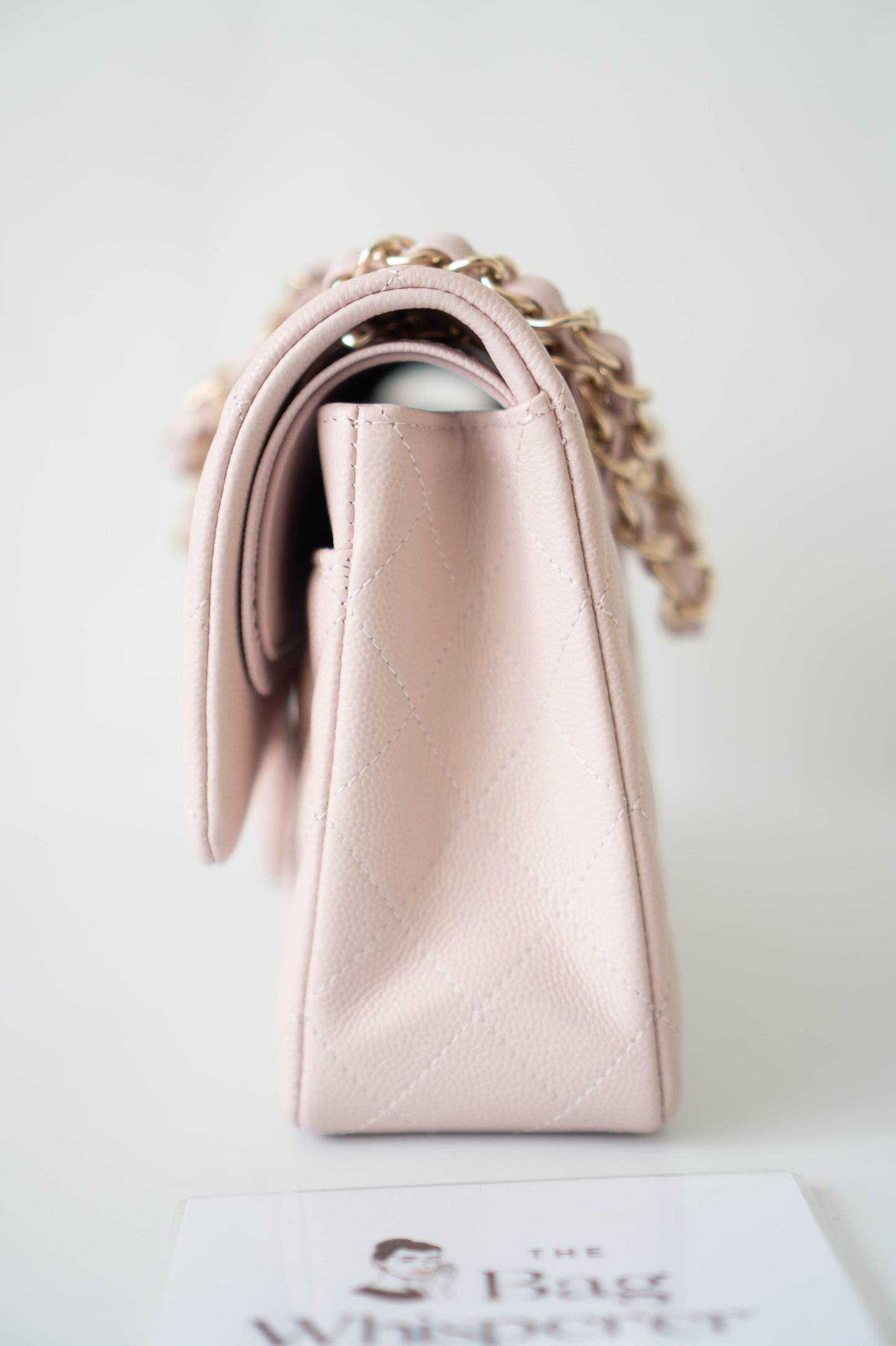 Classic Flap Medium – Rose Clair Caviar Leather with Light Gold Hardware