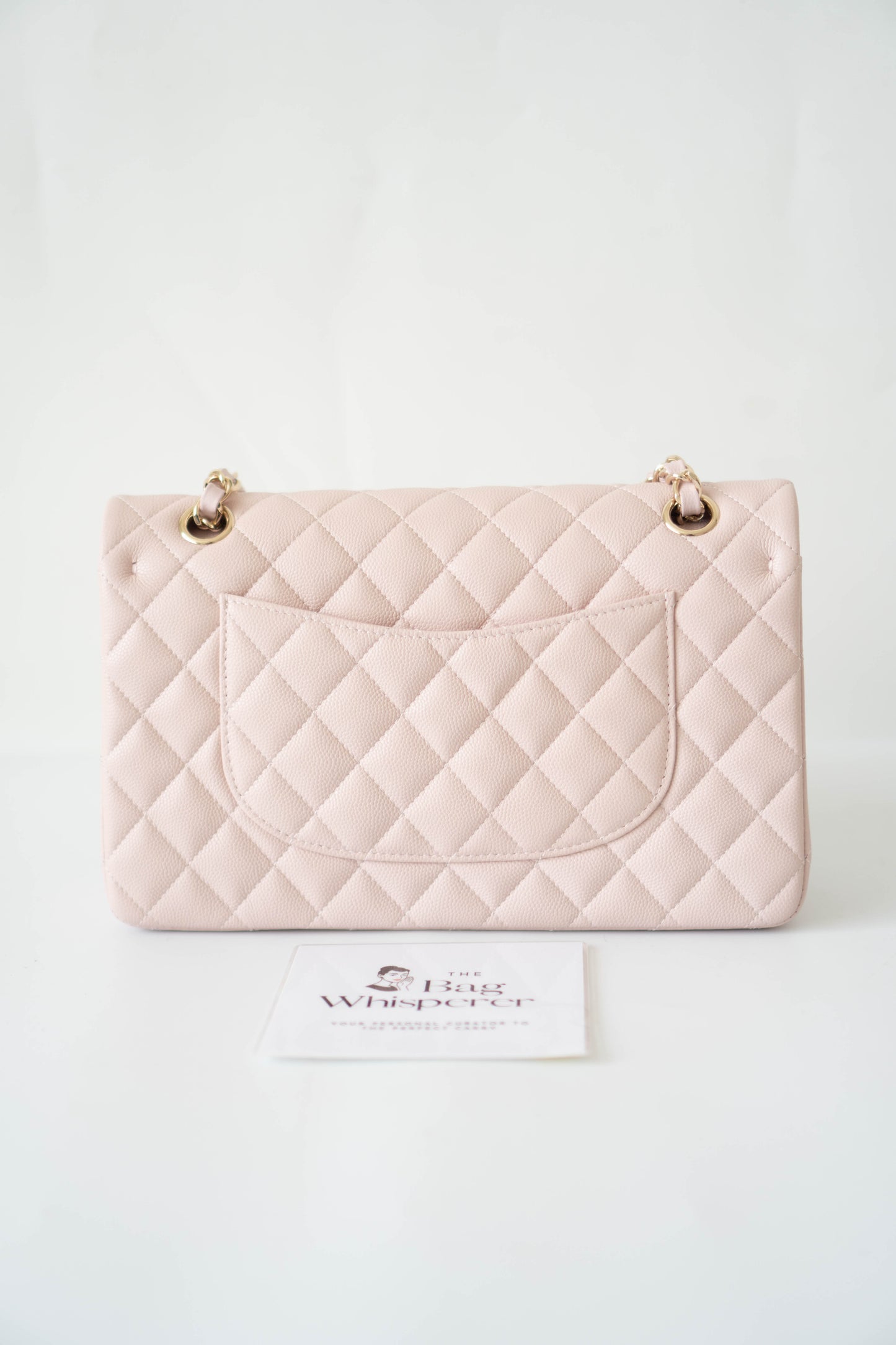 Classic Flap Medium – Rose Clair Caviar Leather with Light Gold Hardware