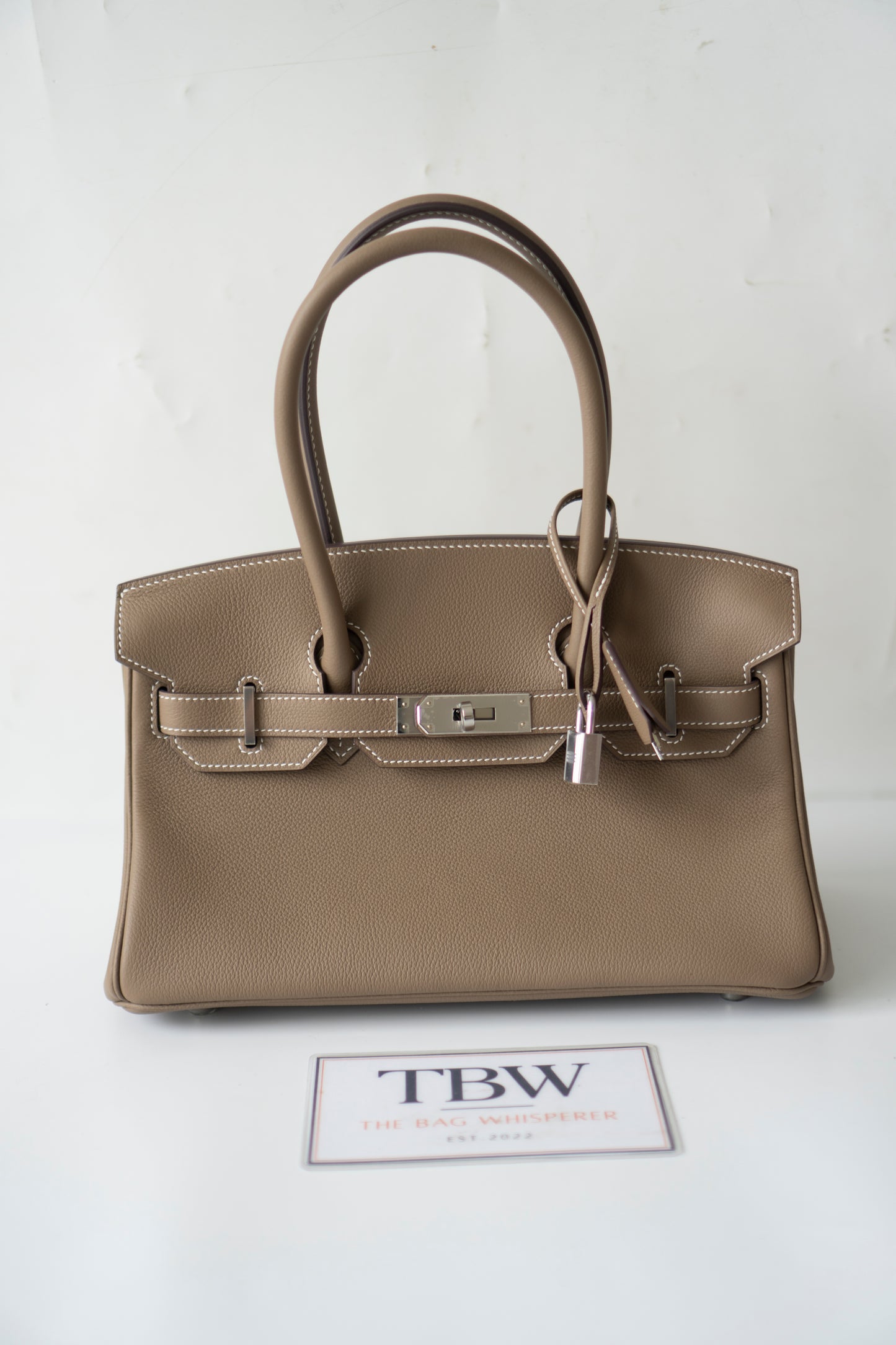 BK Shoulder 29 in Etoupe Evercolor Leather with Palladium Hardware