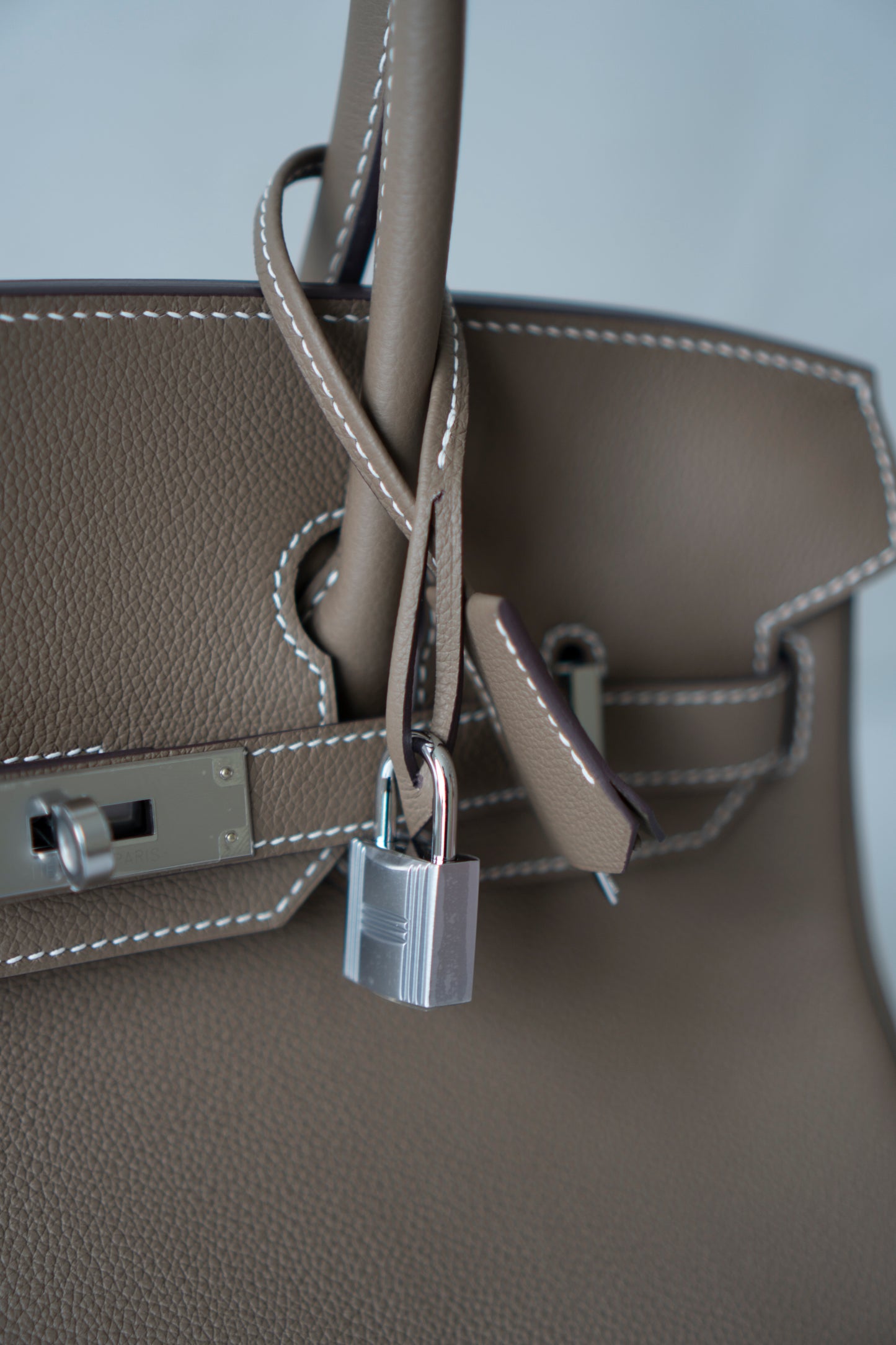 BK Shoulder 29 in Etoupe Evercolor Leather with Palladium Hardware