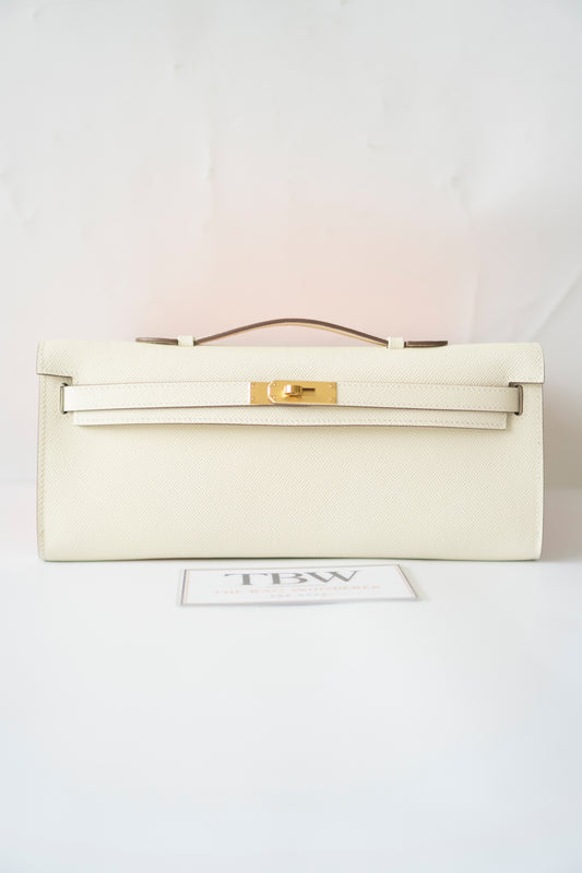 Kelly Cut – Craie Epsom with Gold Hardware