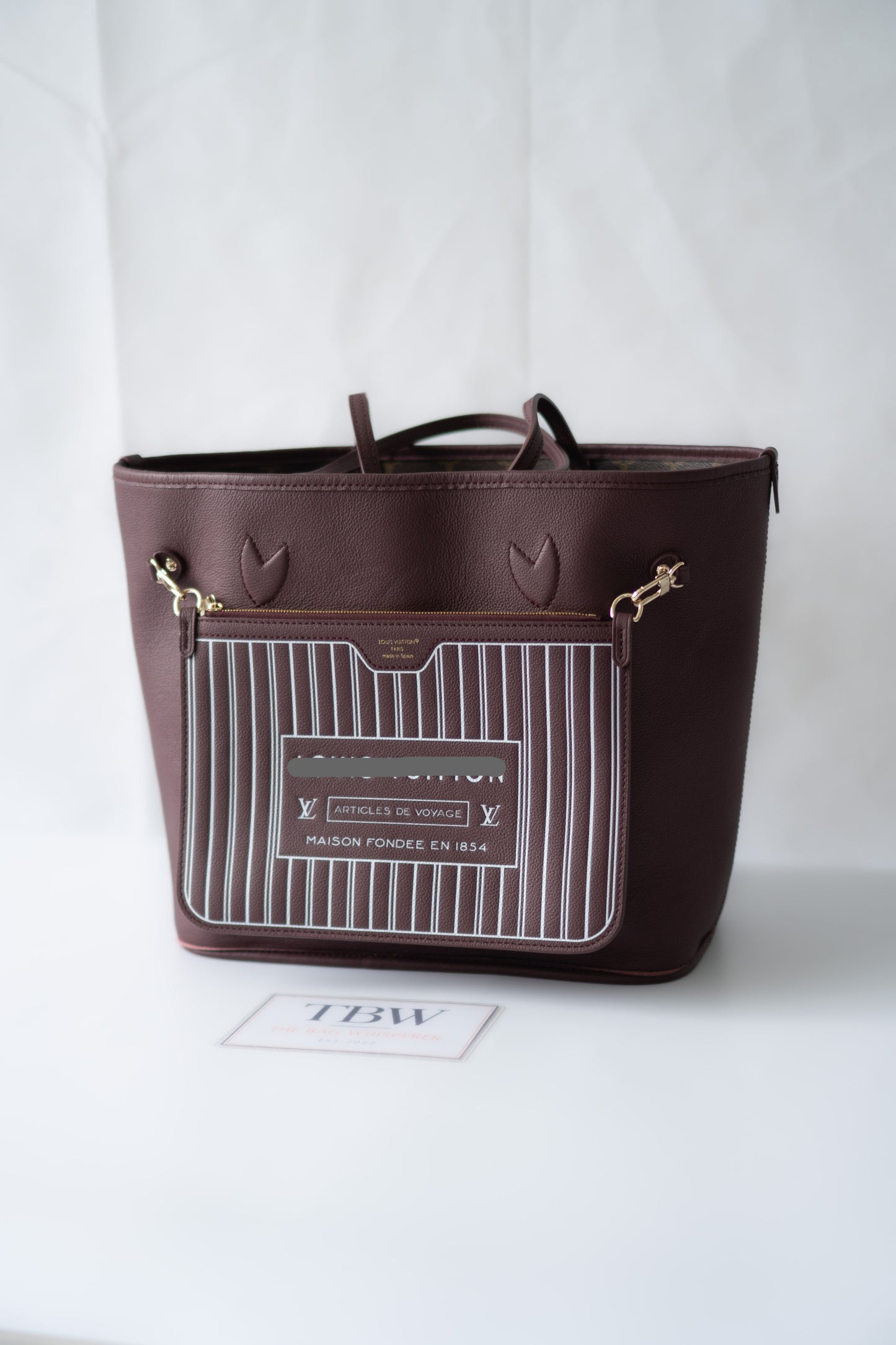 Neverfull Inside Out MM – Monogram / Dark Burgundy (Grained Leather) with Gold Hardware